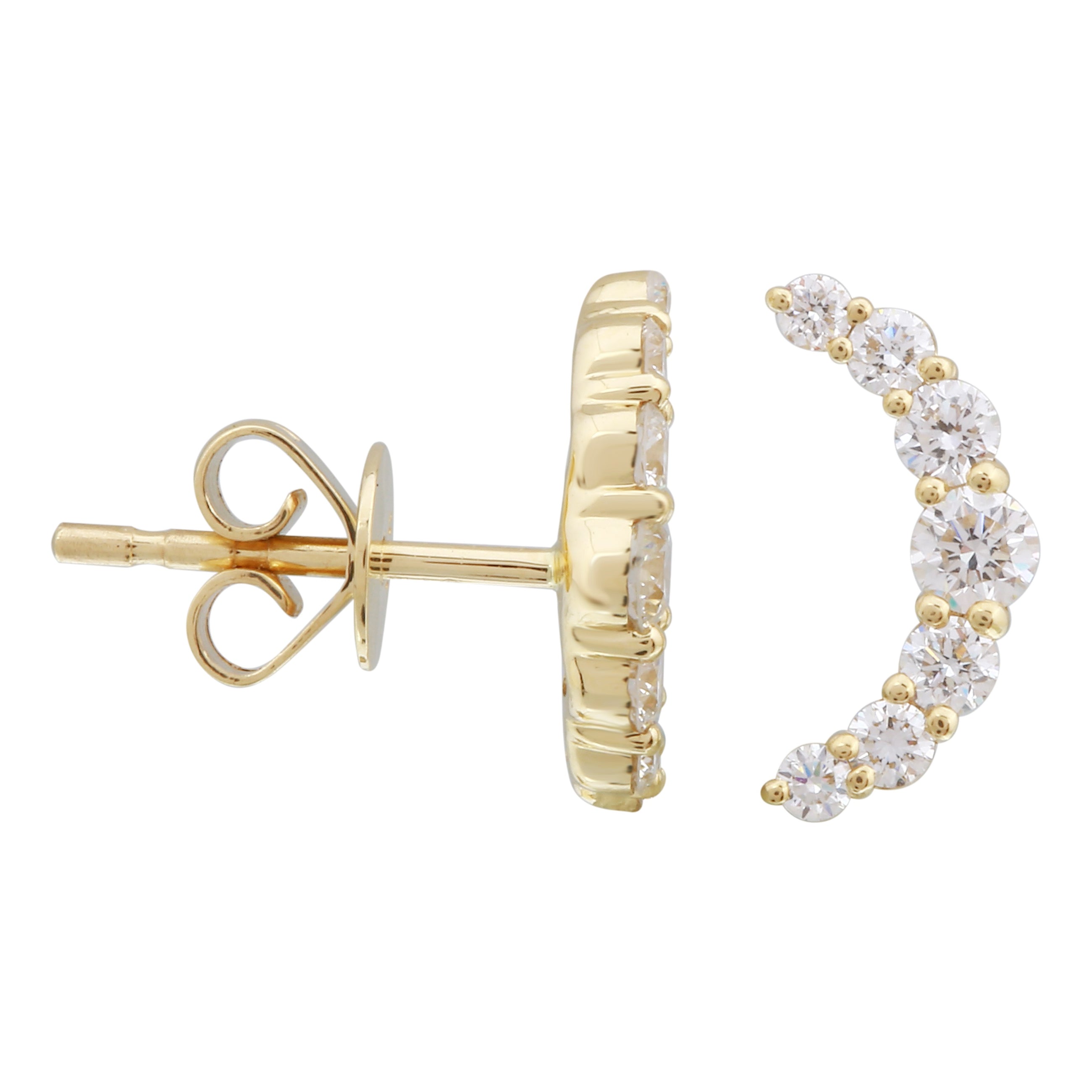 Lab Lab Grown Crescent Moon Studs.