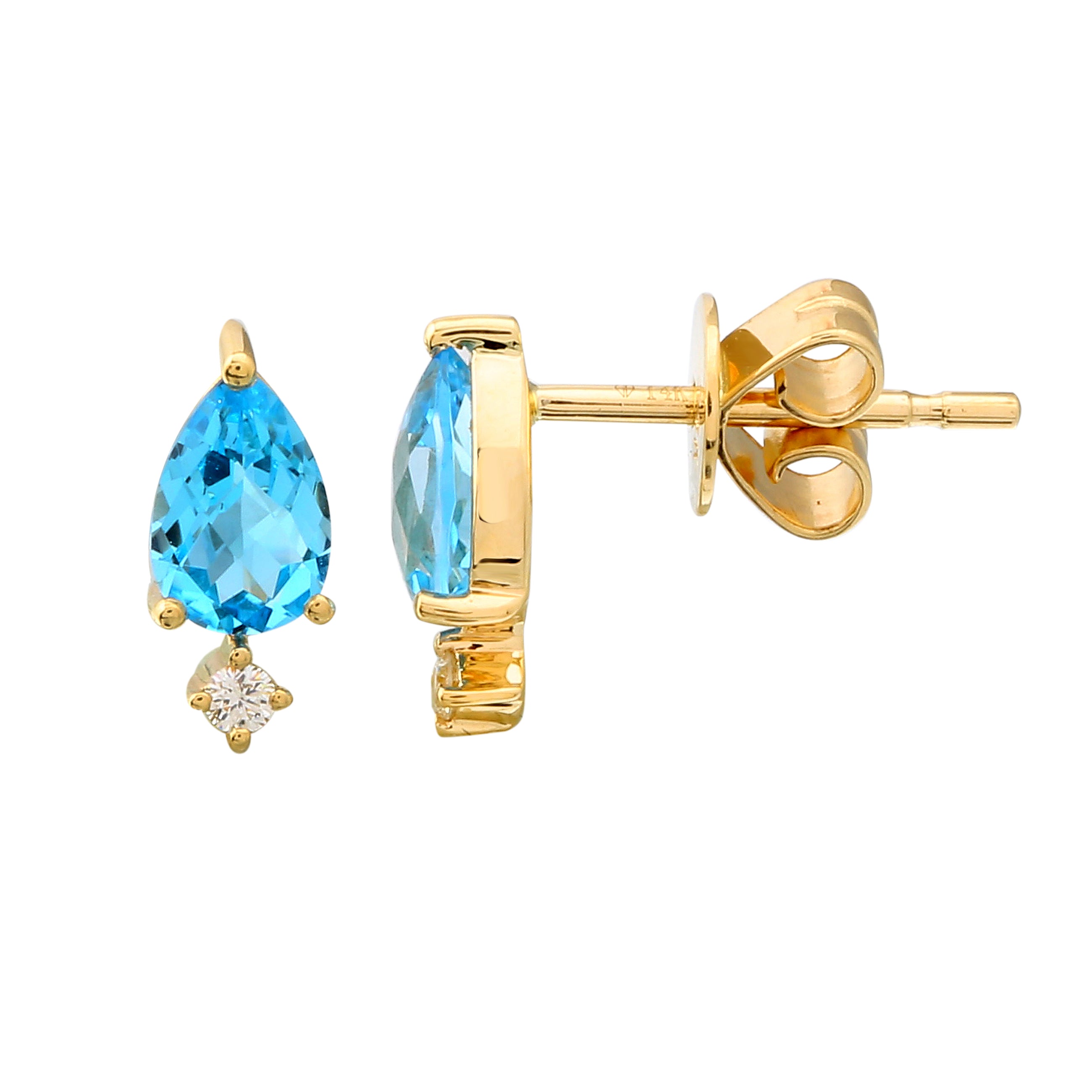 Topaz Pear Stud Earrings.
