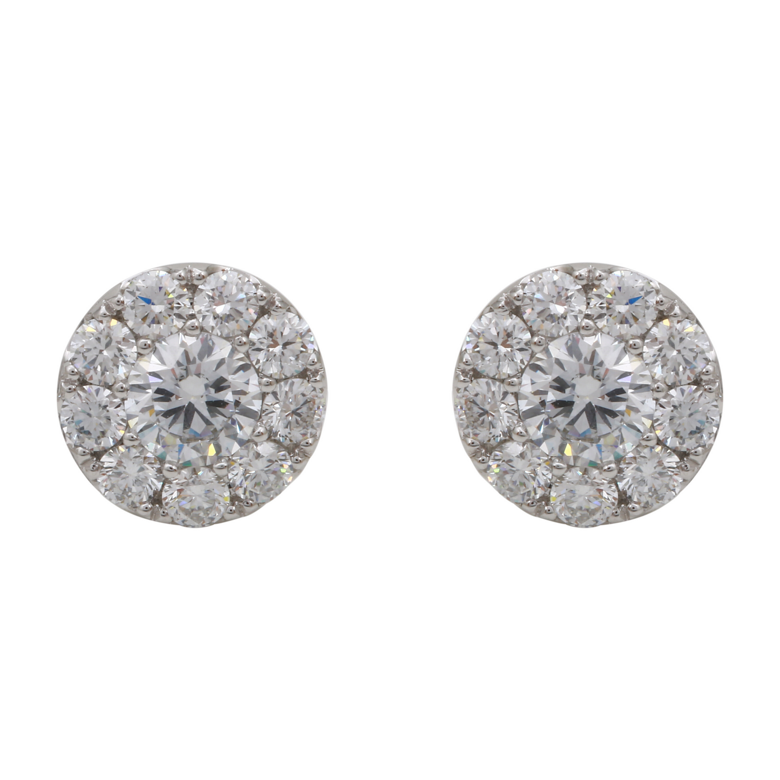 Diamond Halo Stud Earrings.