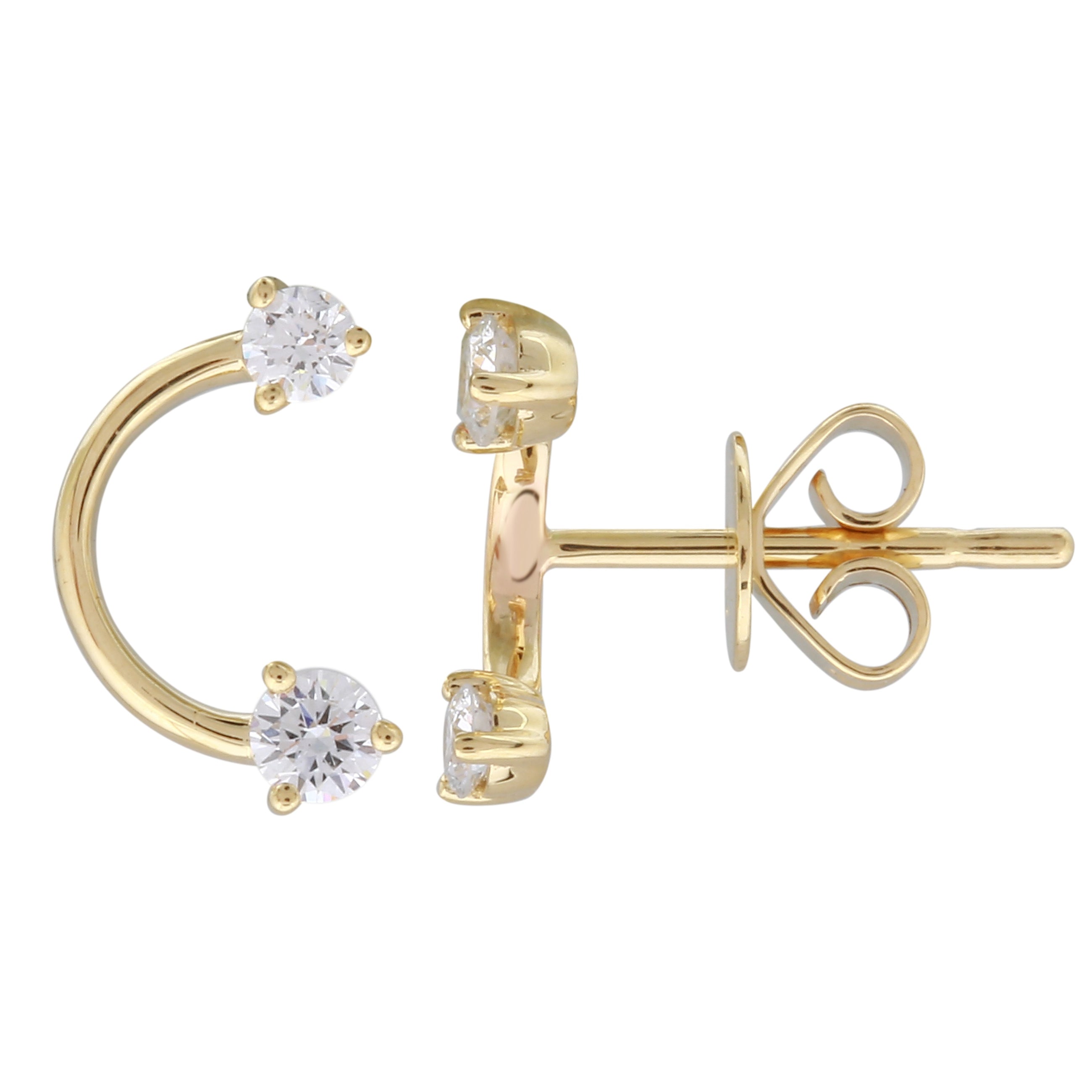 Lab Diamond Curve Studs.