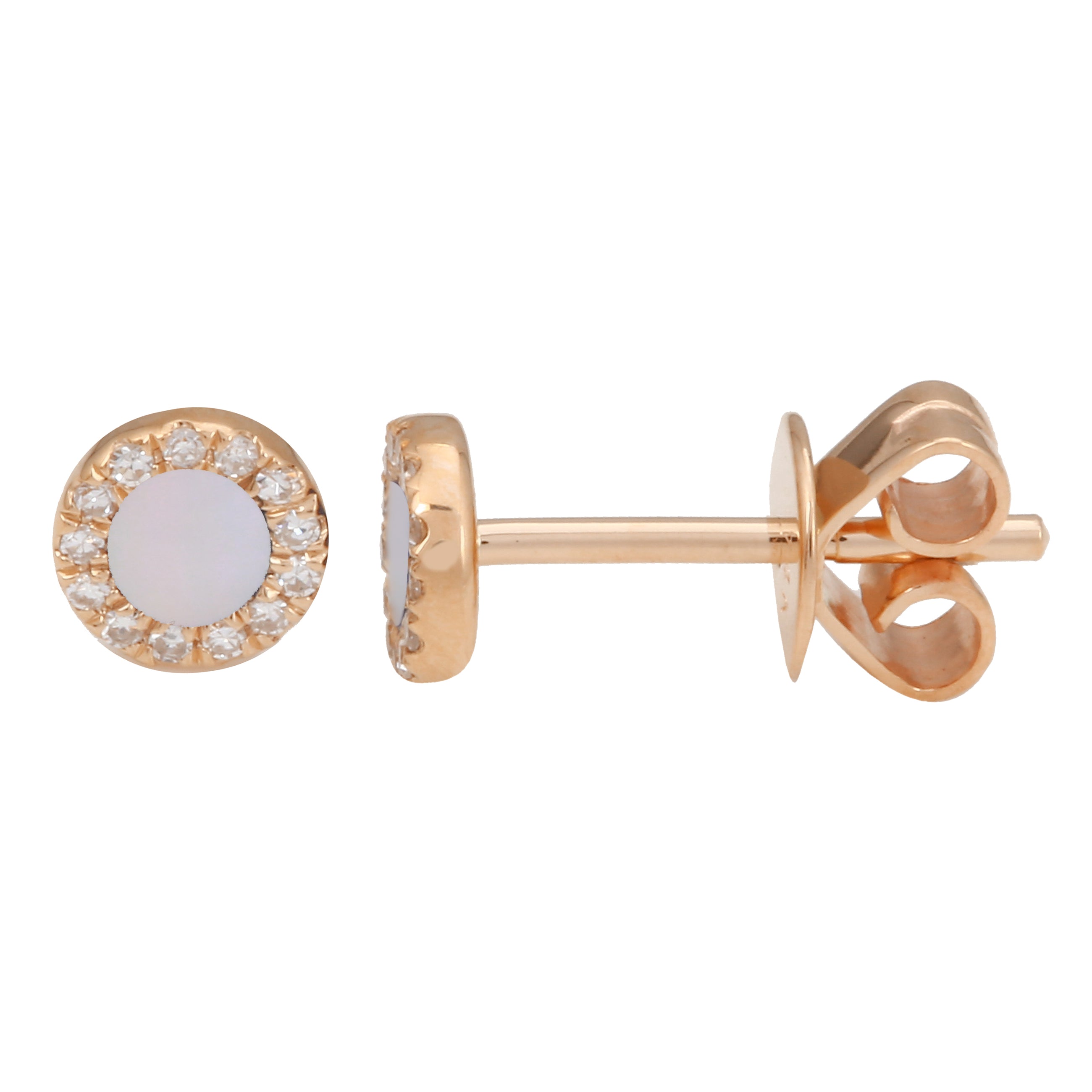 Mini Lapis Halo Earrings - ECOMARK Diamonds