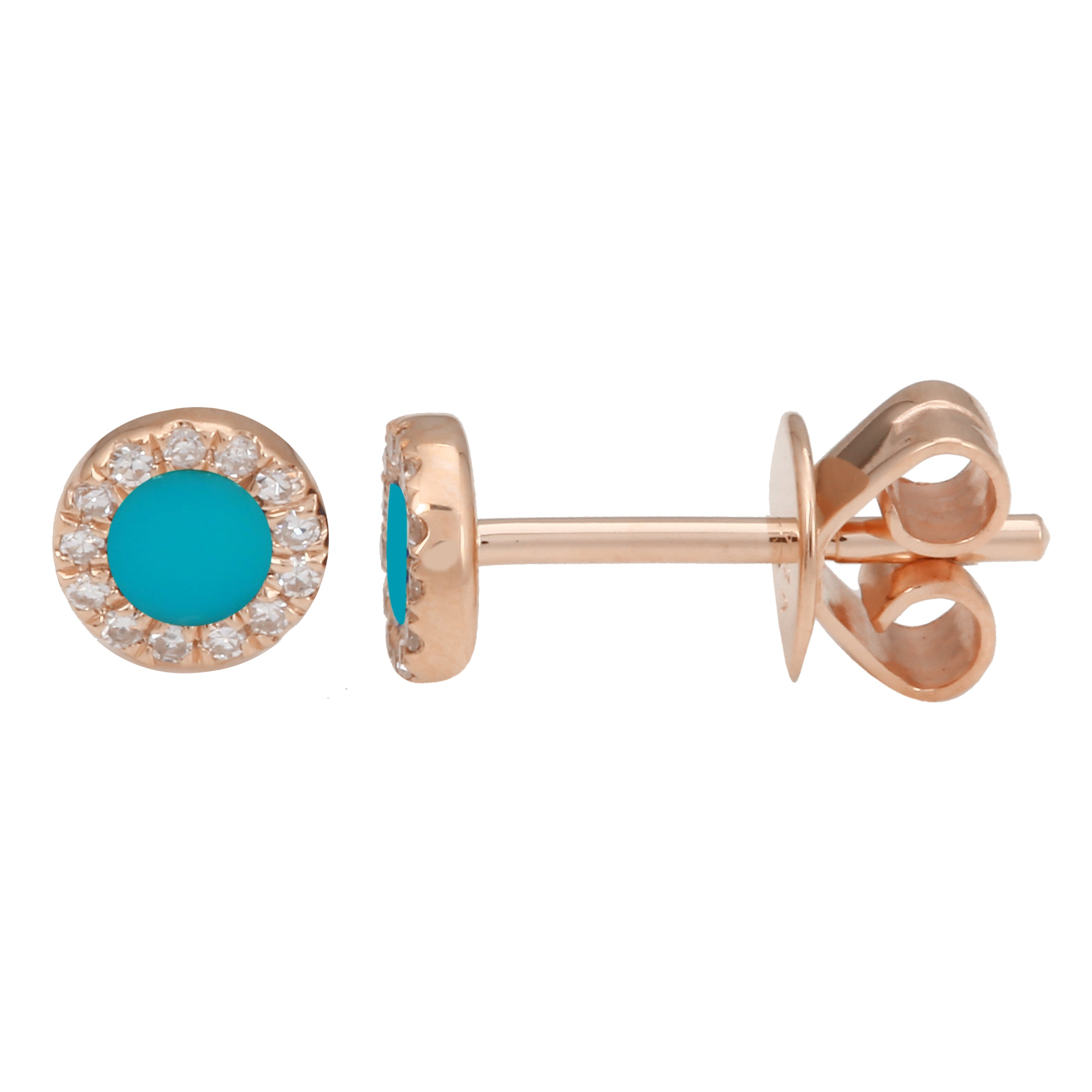 Mini Lapis Halo Earrings - ECOMARK Diamonds