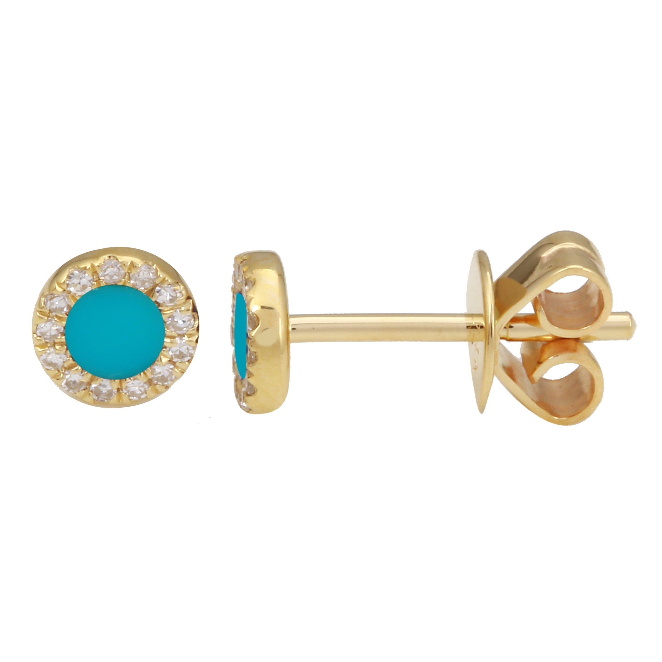 Mini Lapis Halo Earrings - ECOMARK Diamonds