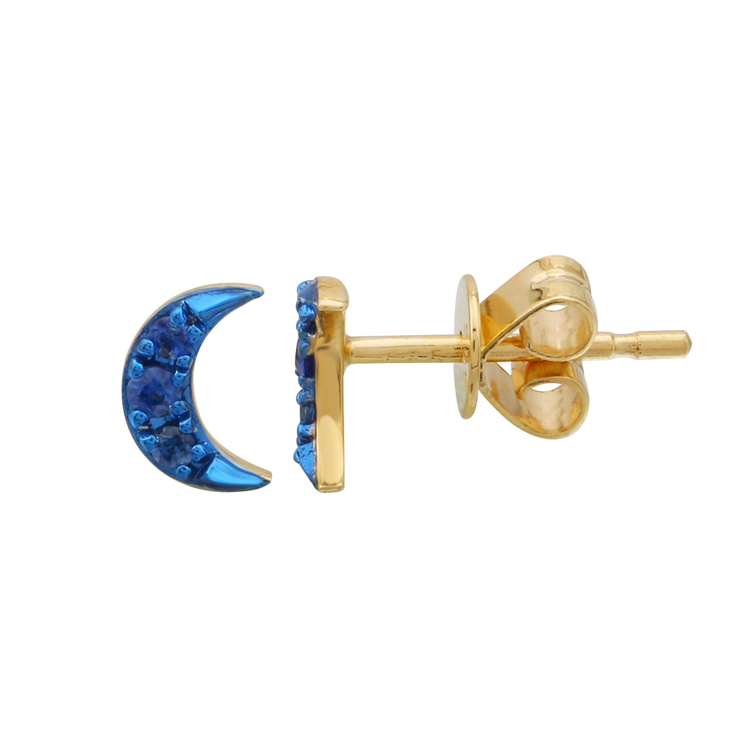 Crescent Moon Rhodium Earrings.