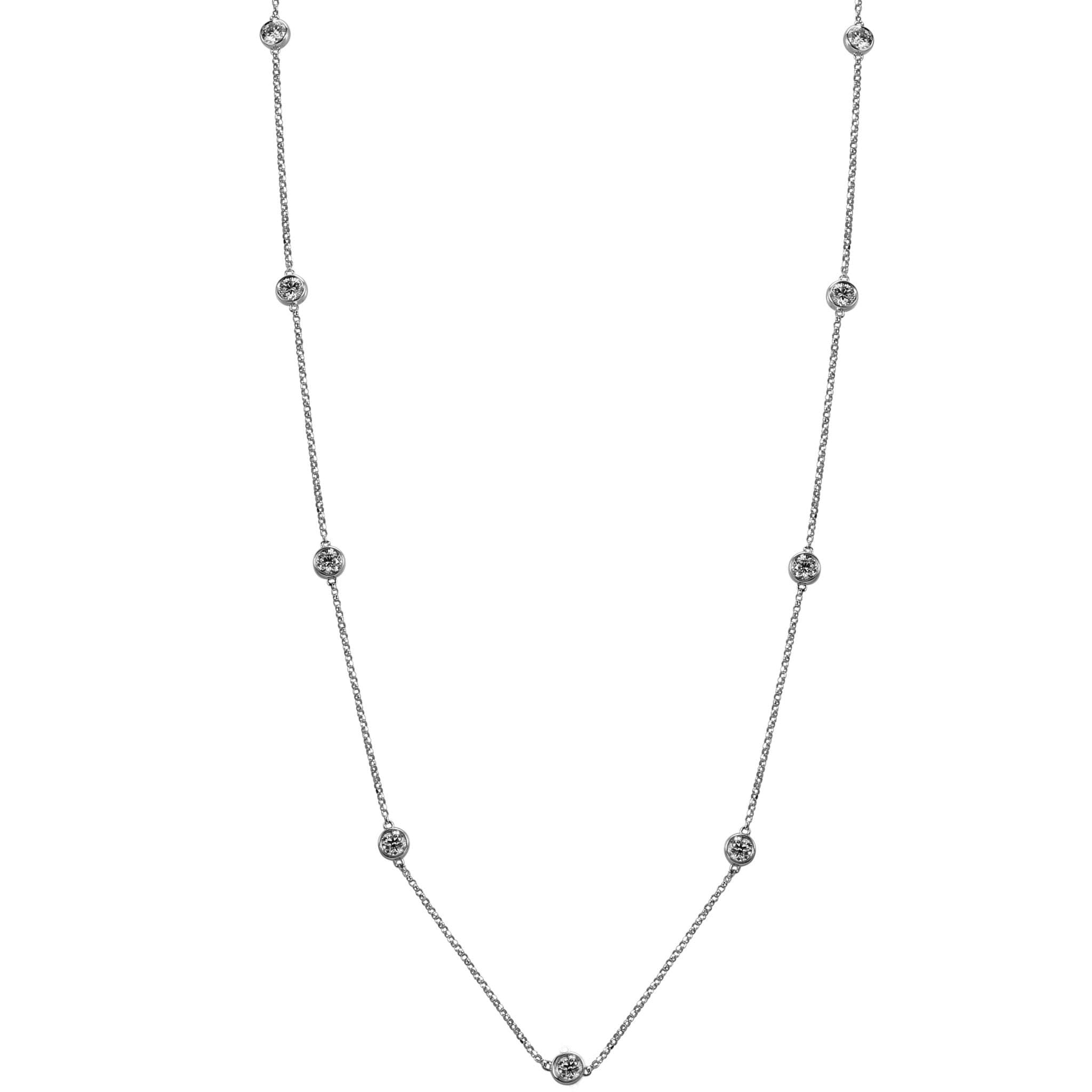 14k White Gold ECOMARK® Created Diamond Strand Necklace (1.53 cttw, E-F Color, VS2-SI1), 16-18" - ecomarkdiamonds