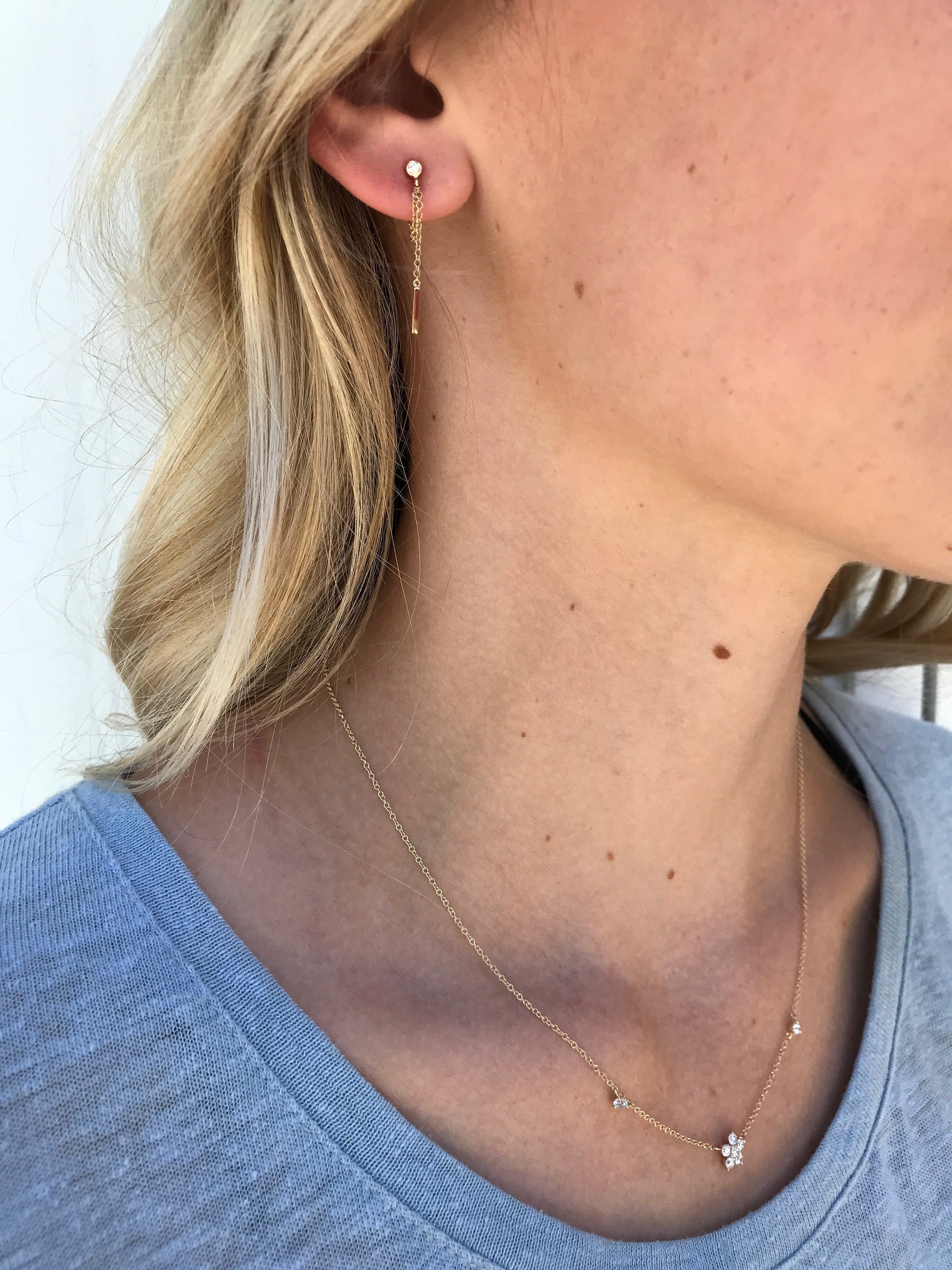 Dangle Link Chain Studs.