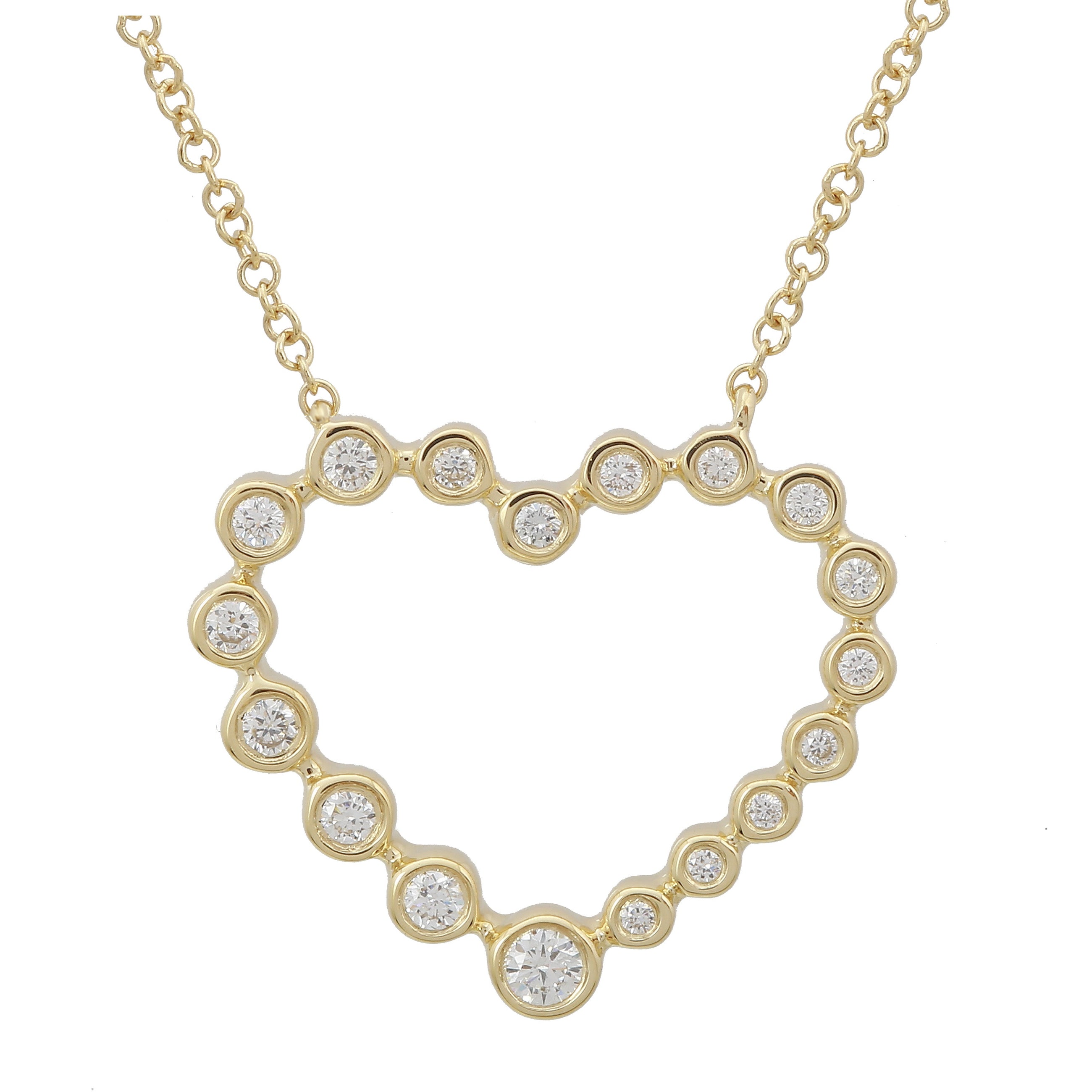 Open Heart Bezel Necklace.