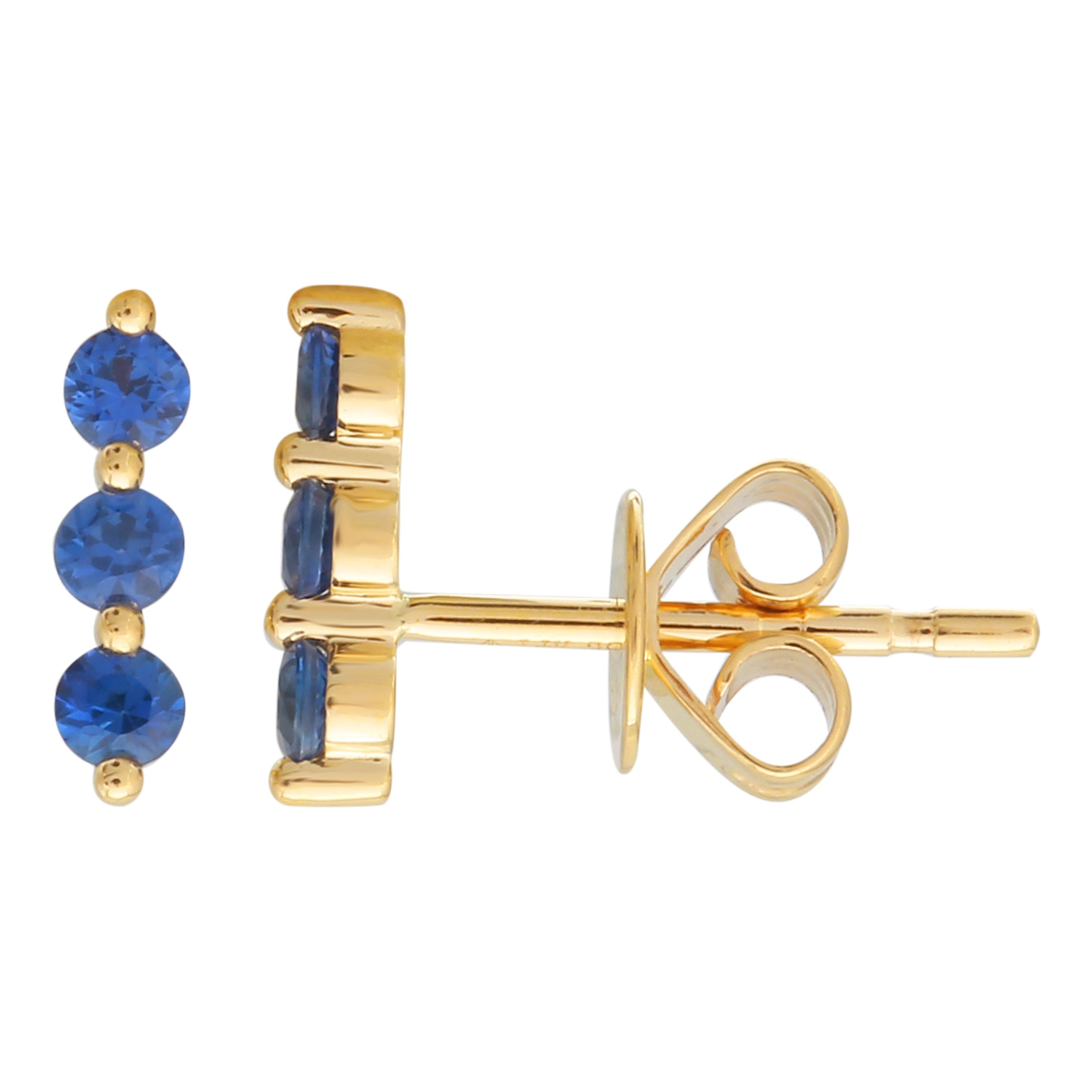 Sapphire Trio Pin Studs.