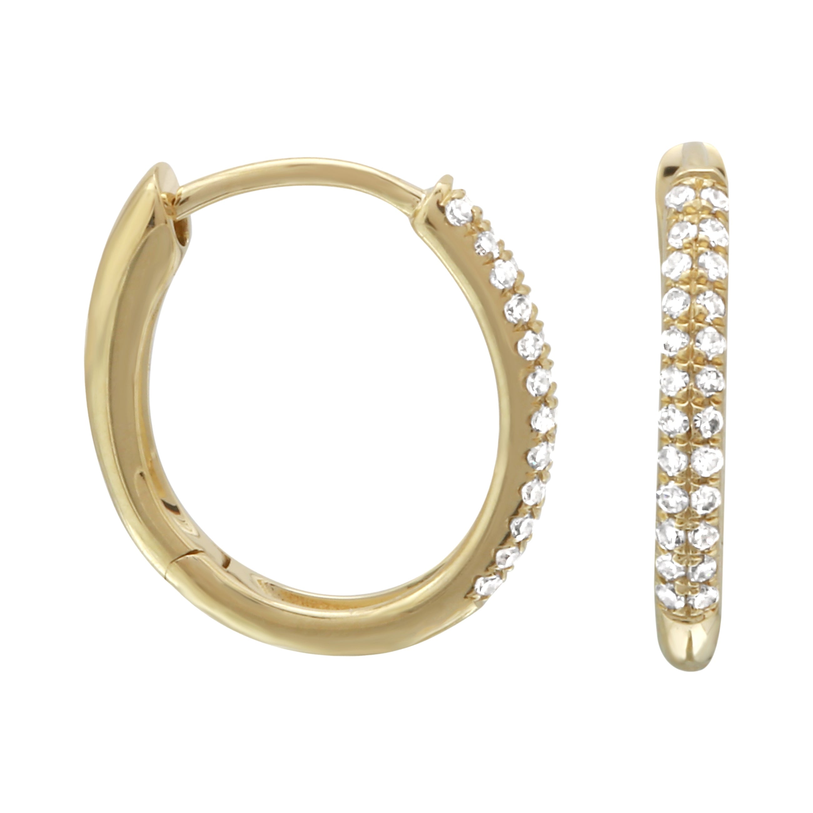 Diamond Tube Hoop Earrings.