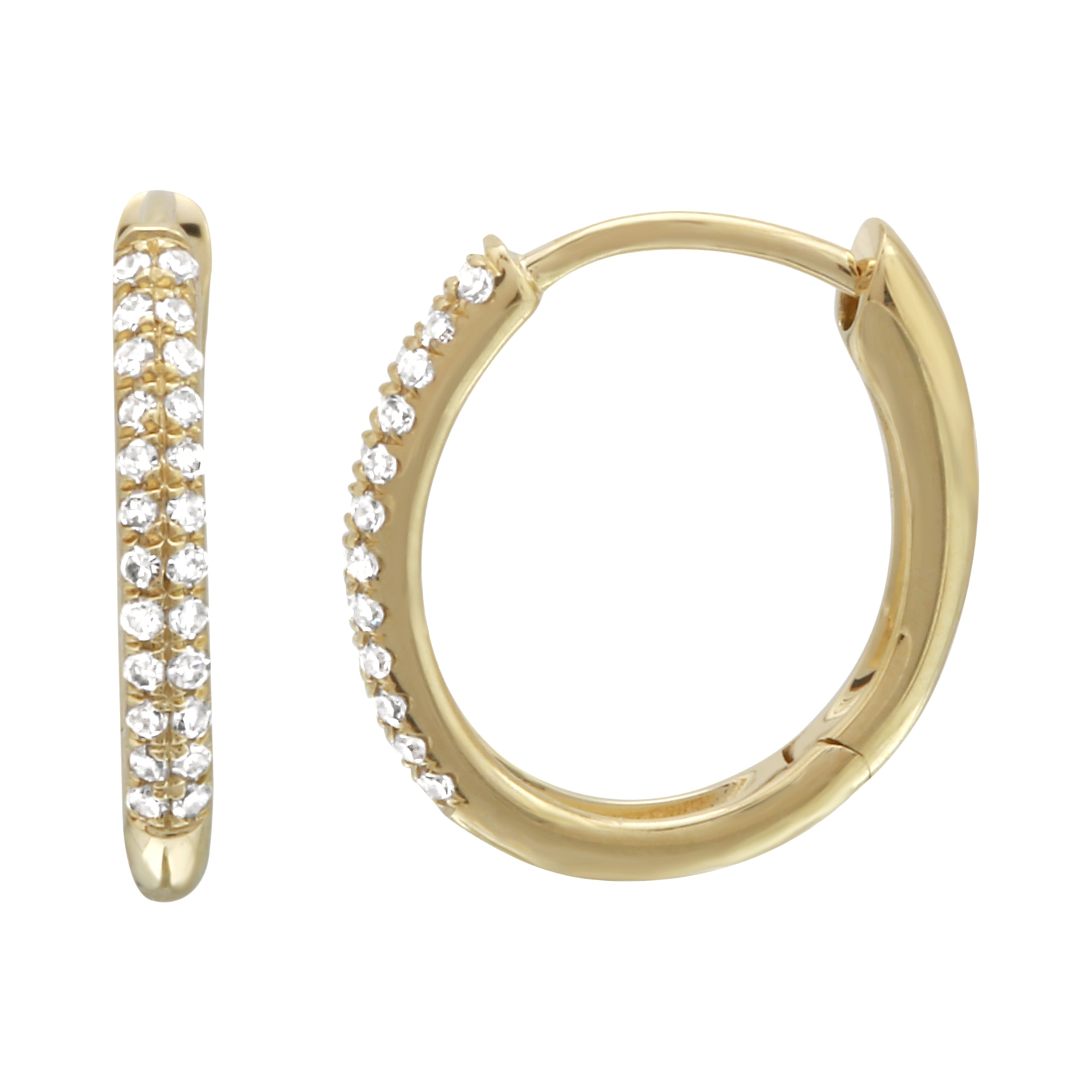 Diamond Tube Hoop Earrings.
