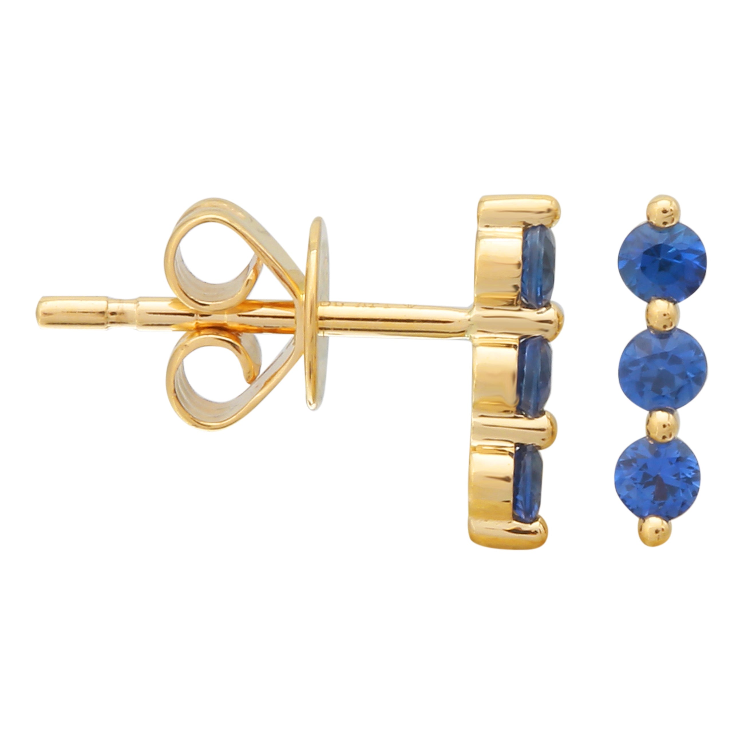Sapphire Trio Pin Studs.