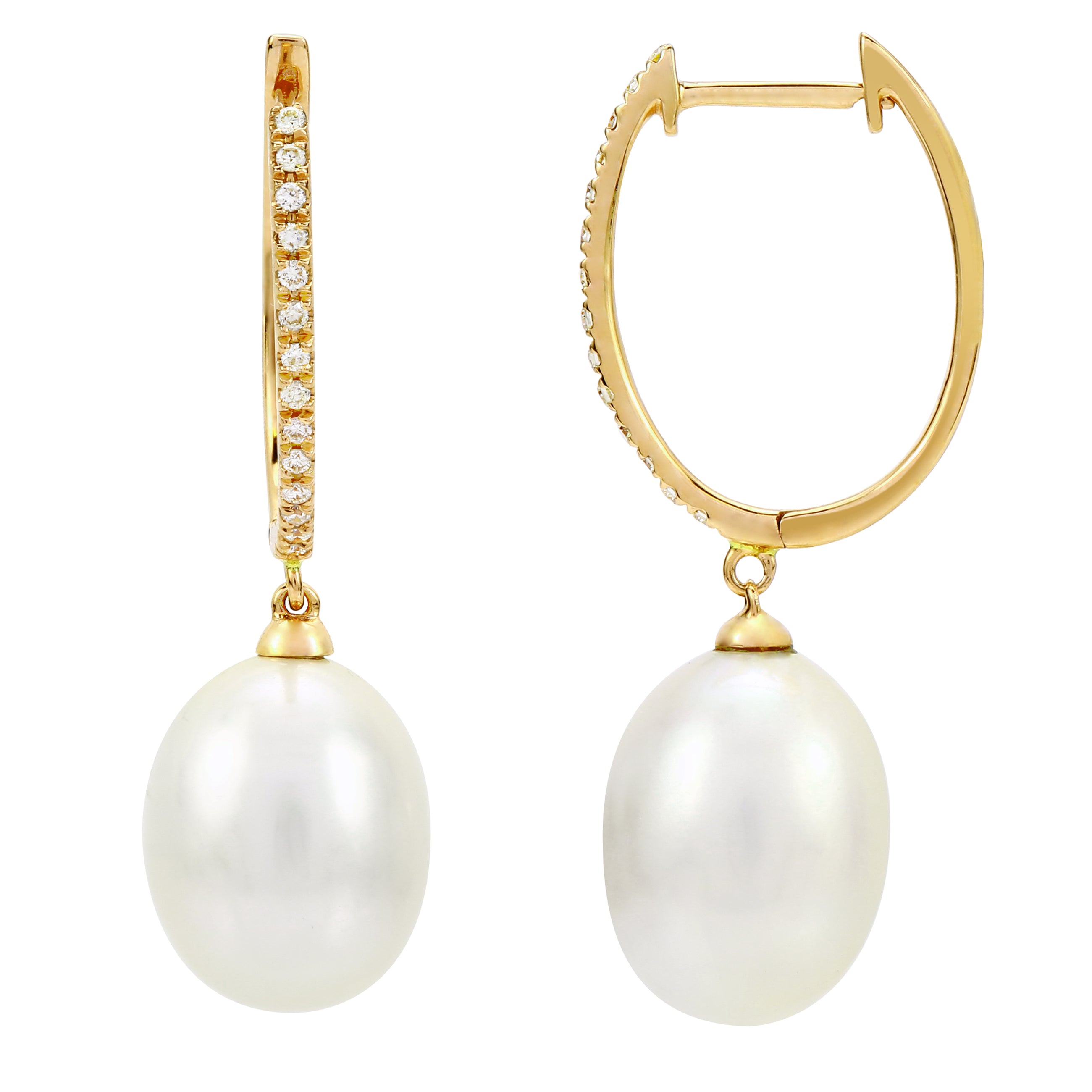 Pearl Dangle Oval Huggies.