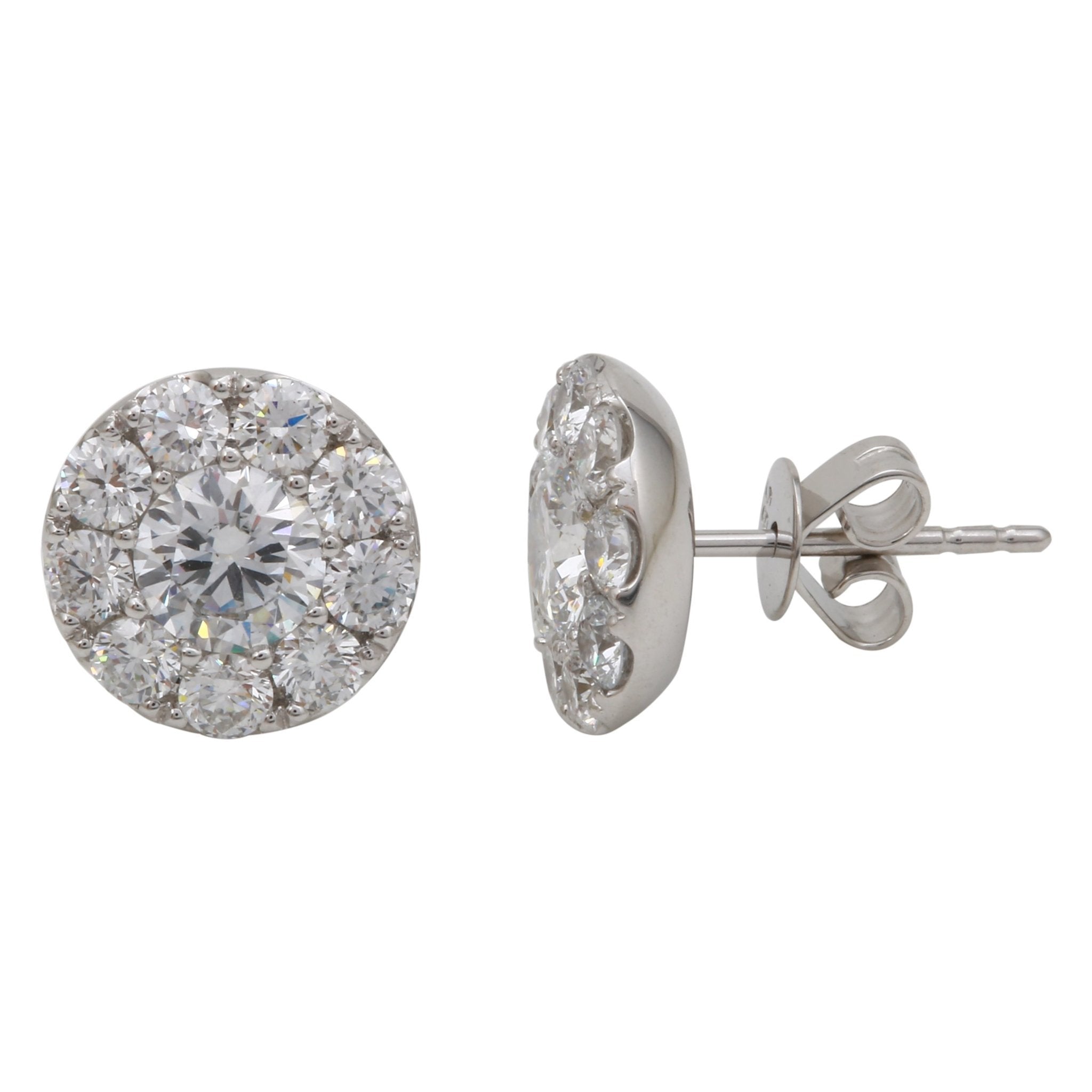 Diamond Halo Stud Earrings.