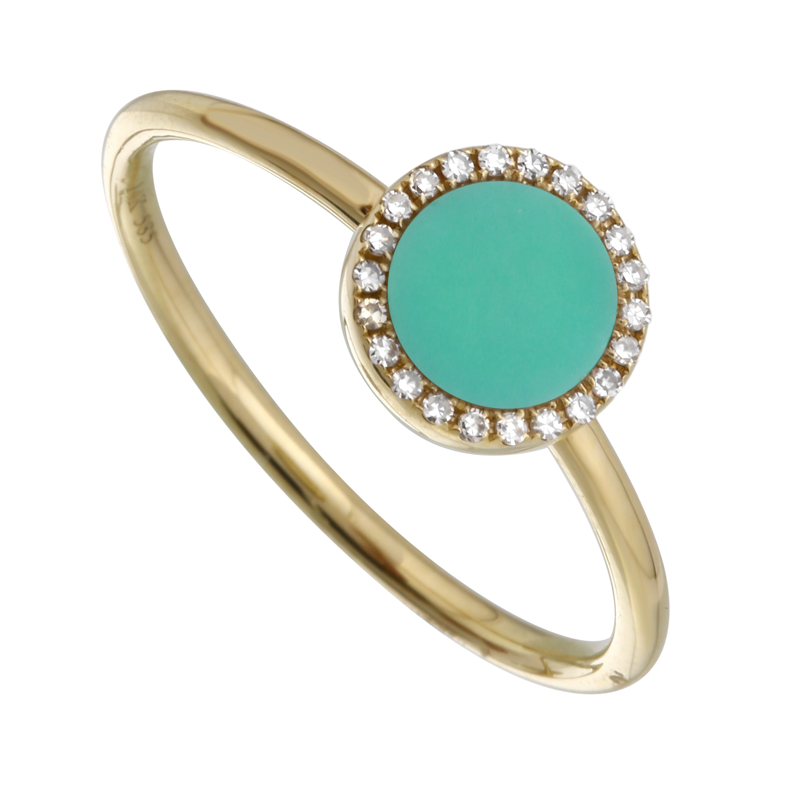 Turquoise Diamond Halo Ring.