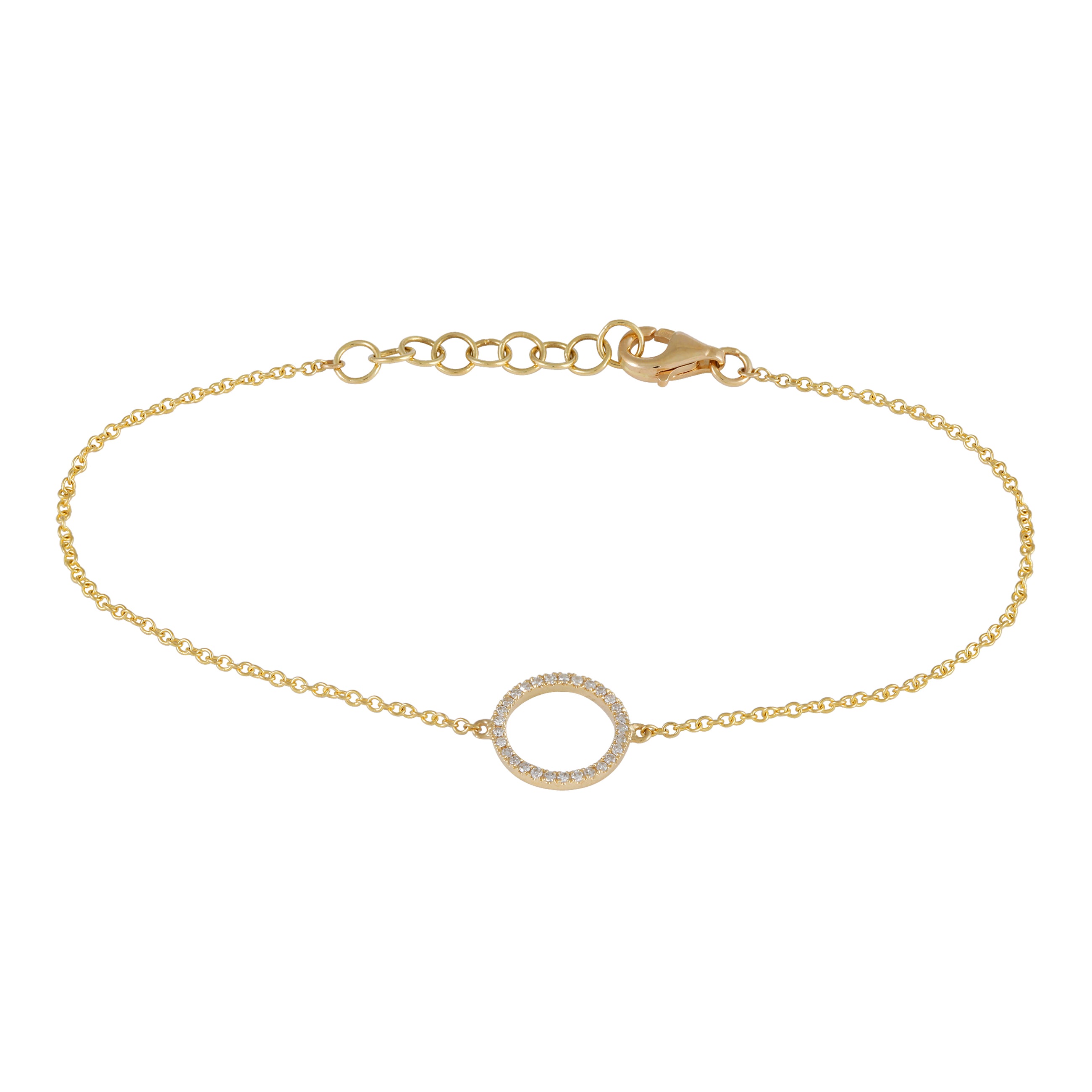 Open Circle Charm Link Bracelet.