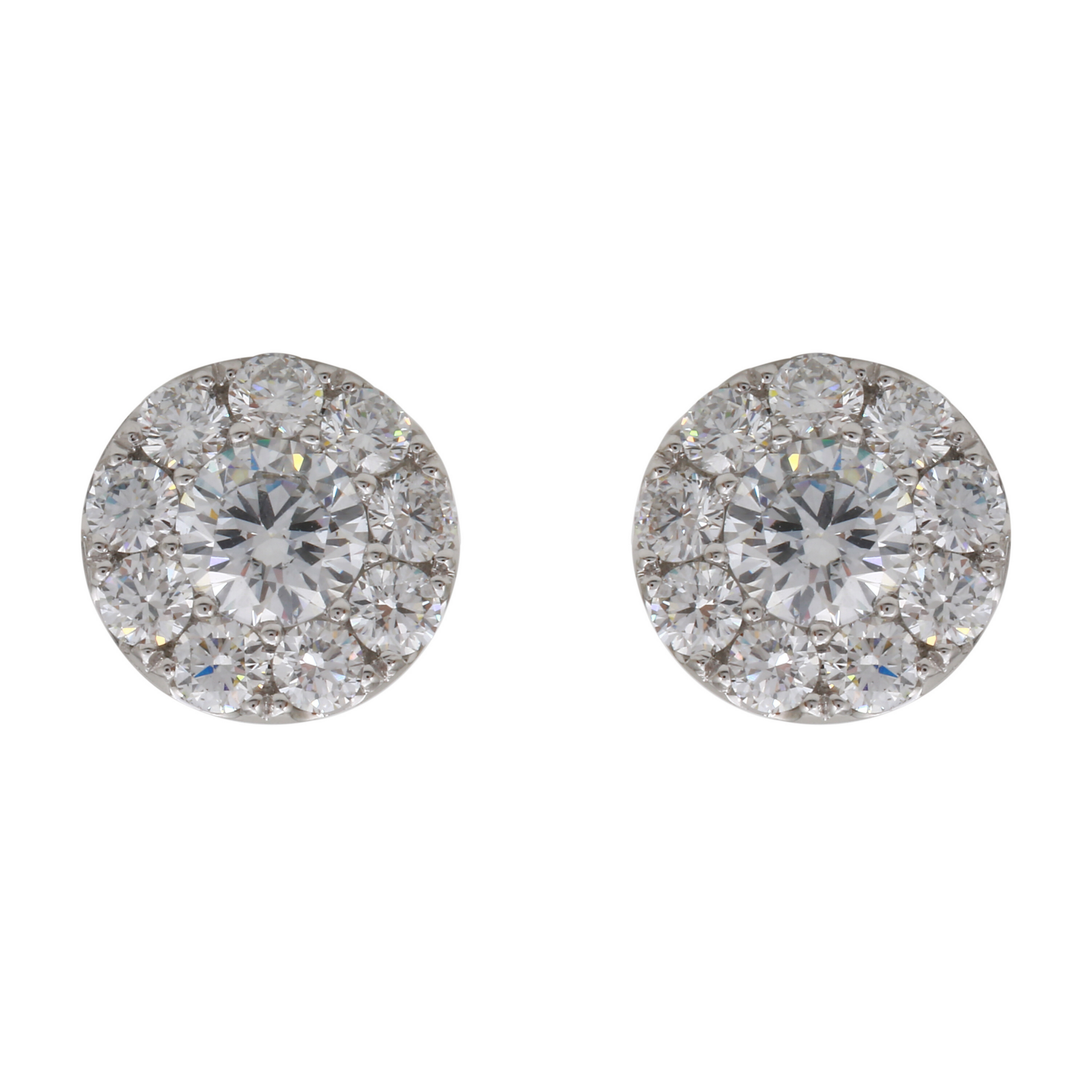 Diamond Halo Stud Earrings.