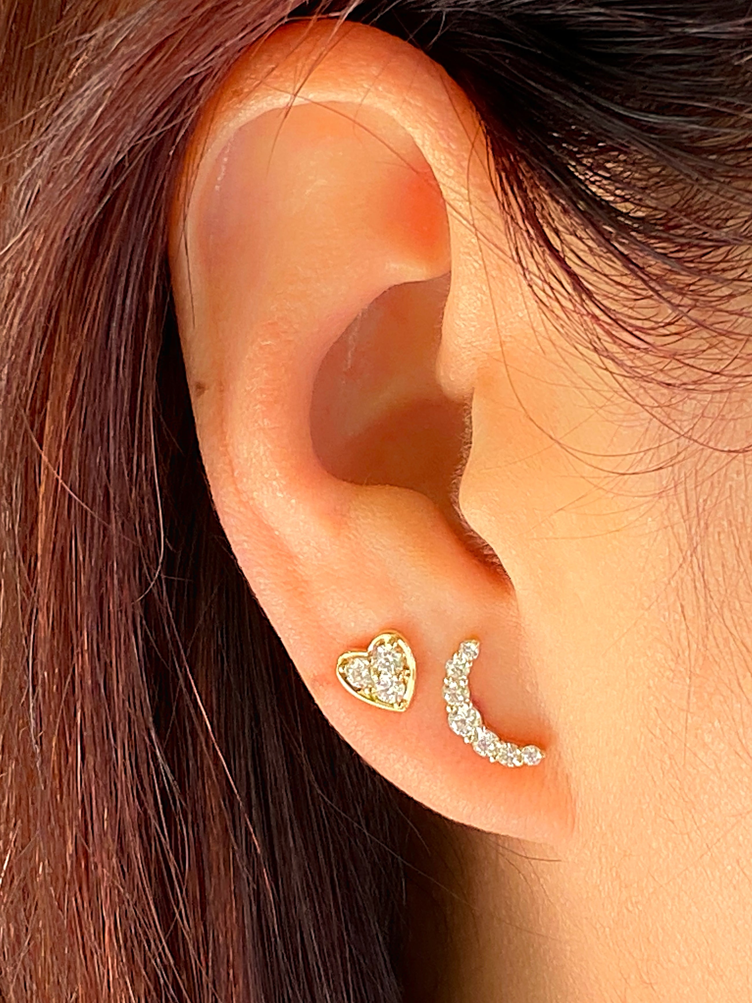 Diamond Heart Studs.