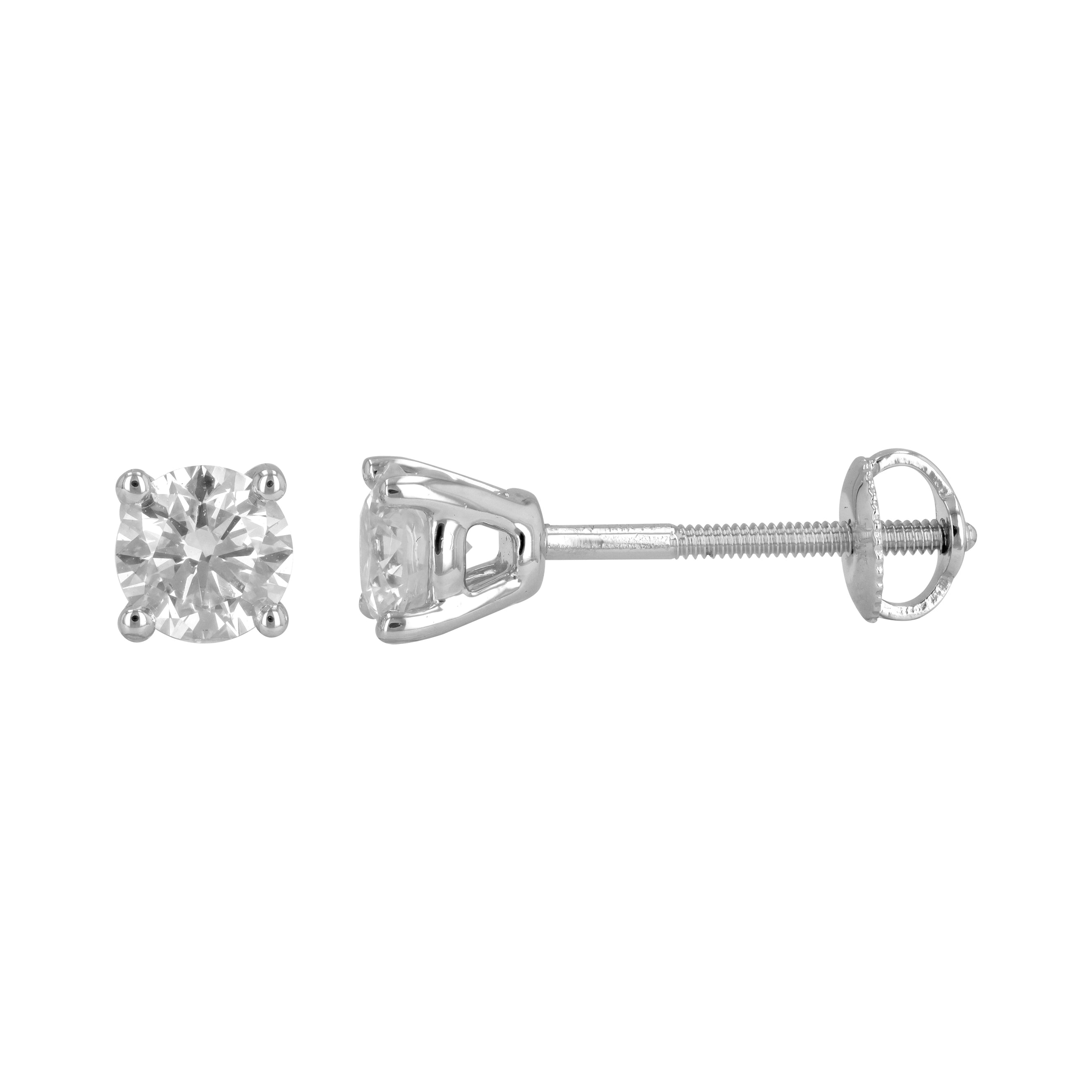 1 Carat 4-Prong Lab Diamond Stud Earrings.