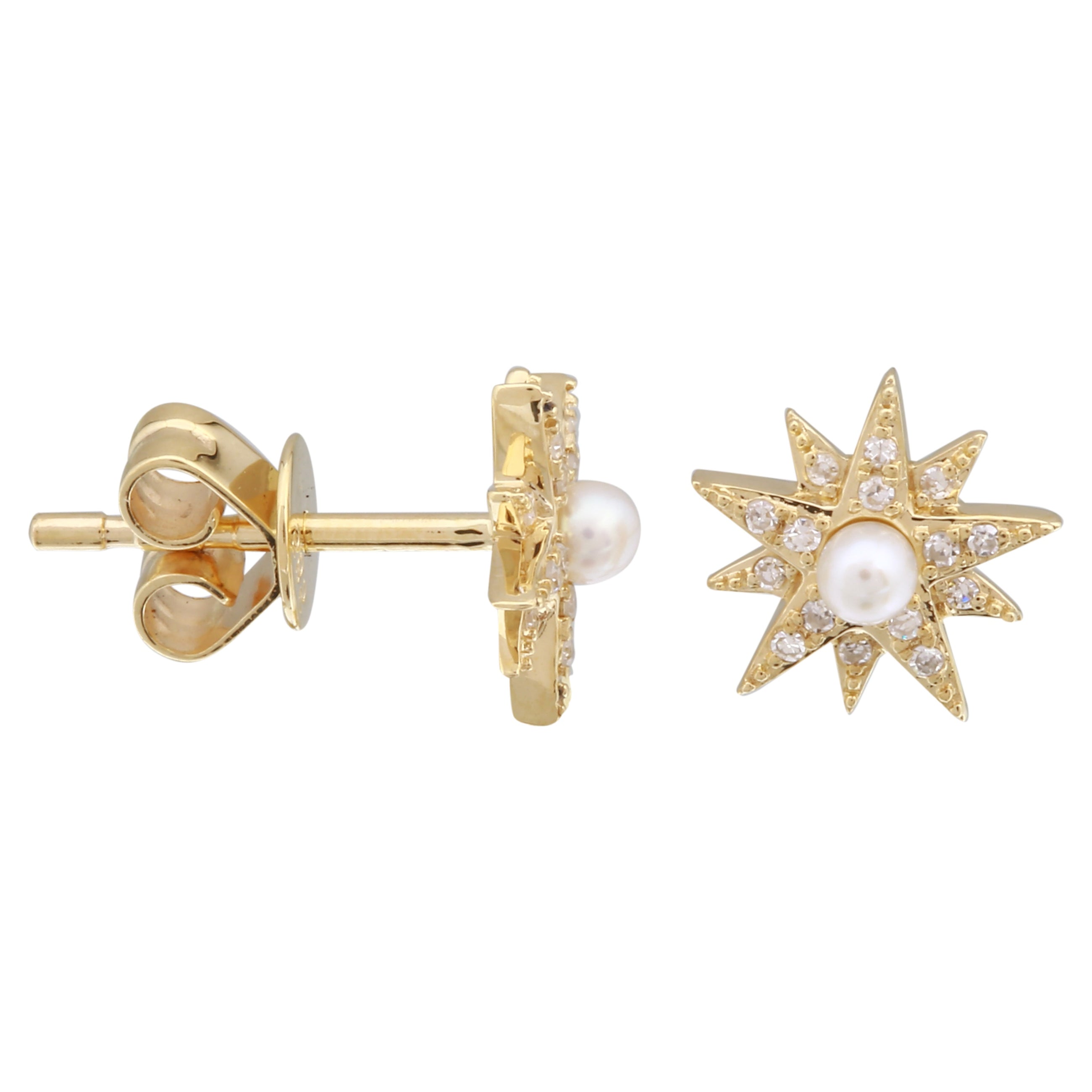 Pearl Pave Sparkle Stud Earrings.