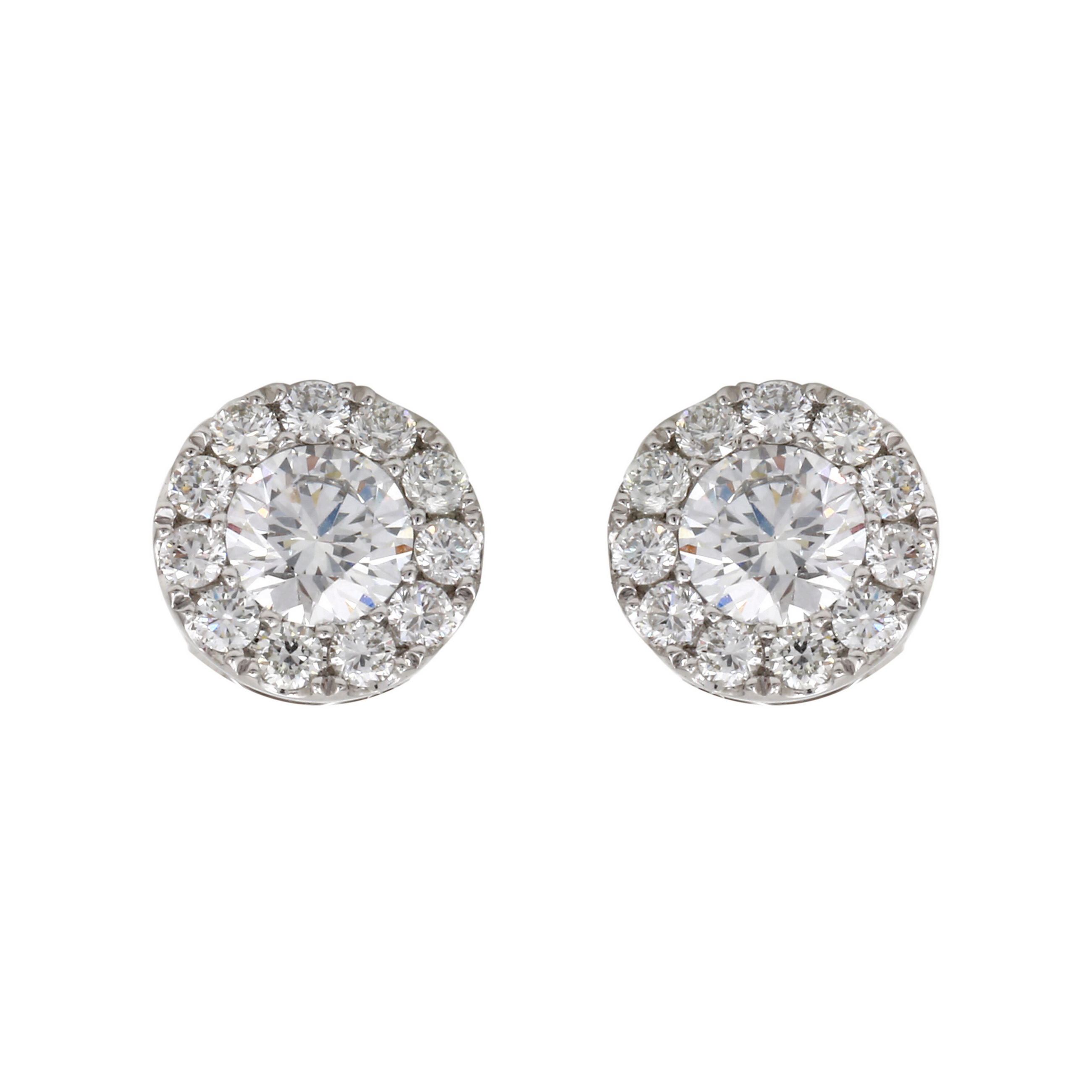 Diamond Halo Stud Earrings.