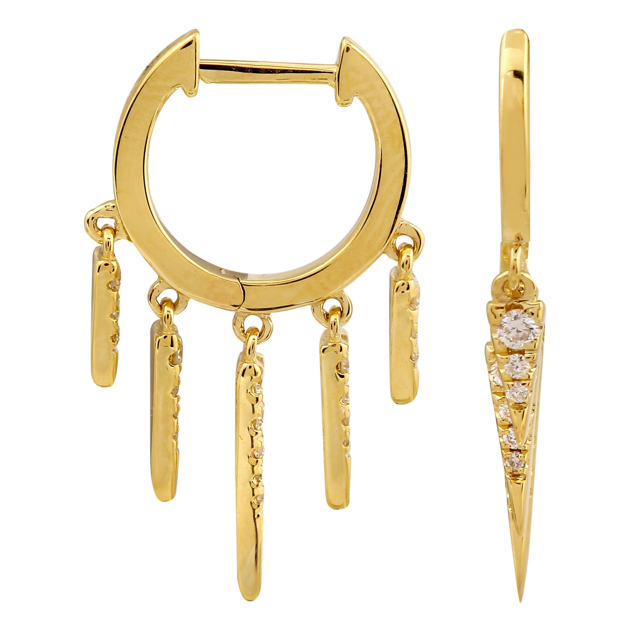 Spiked Huggie Hoops.