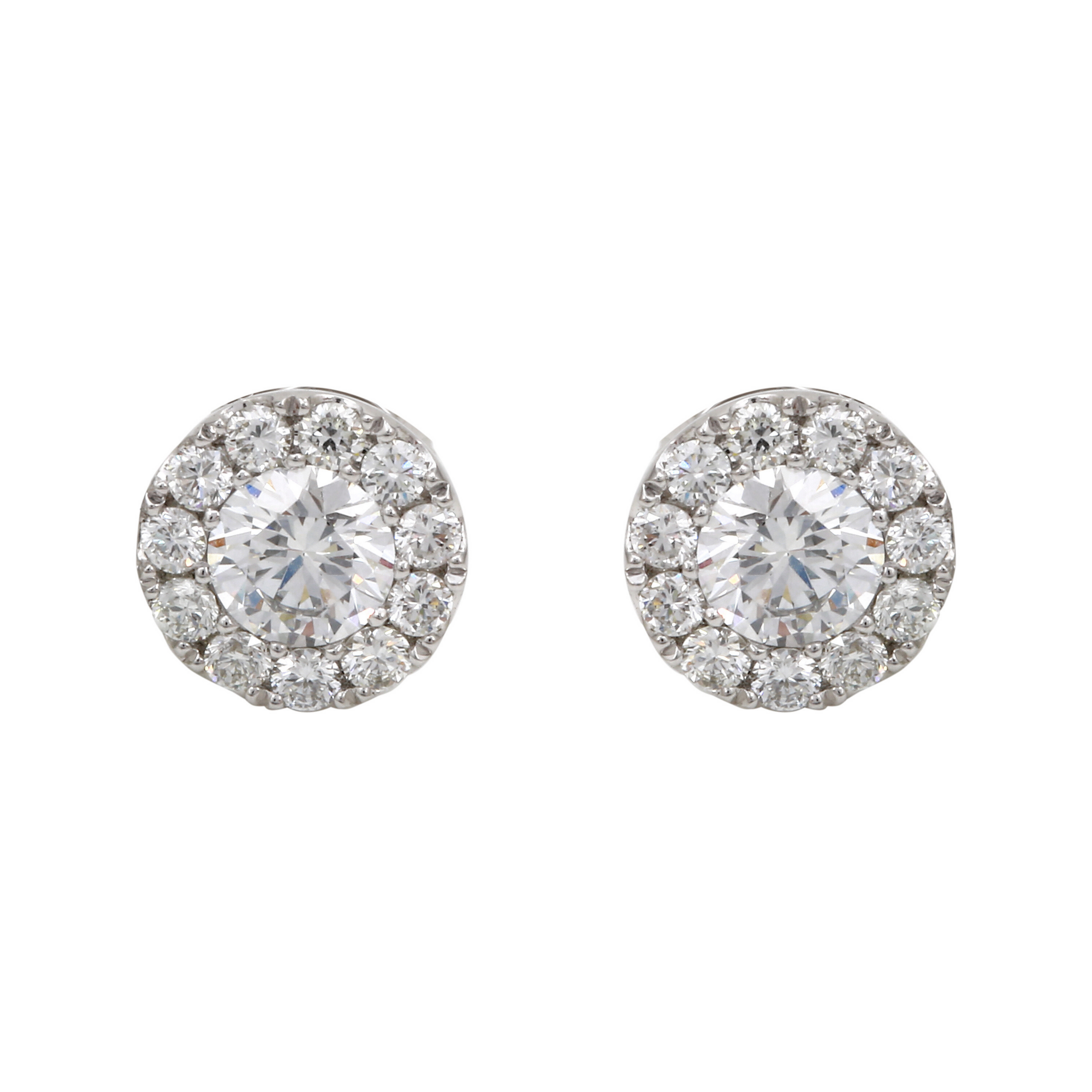 Diamond Halo Stud Earrings.