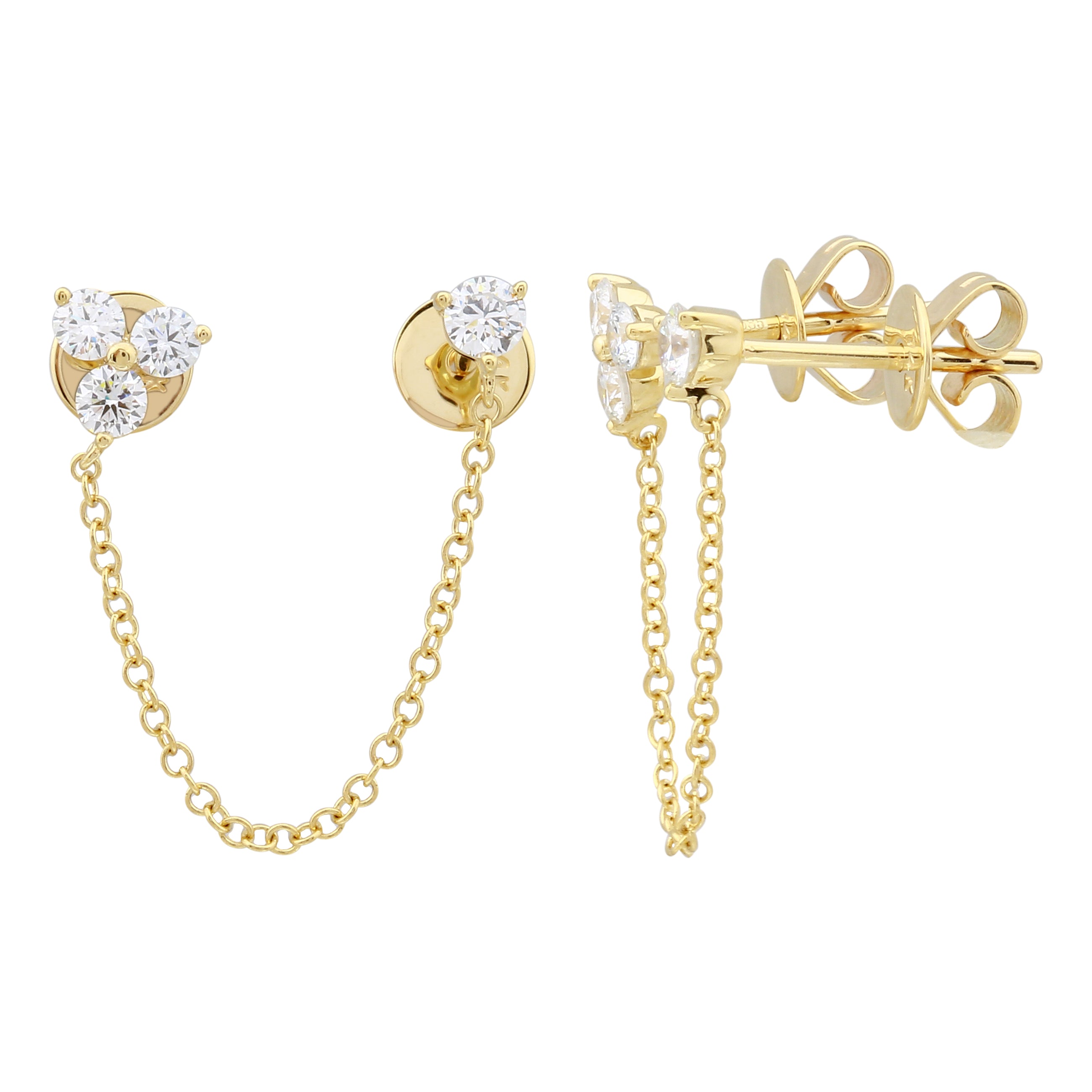 Chain Link Double Stud Earrings.