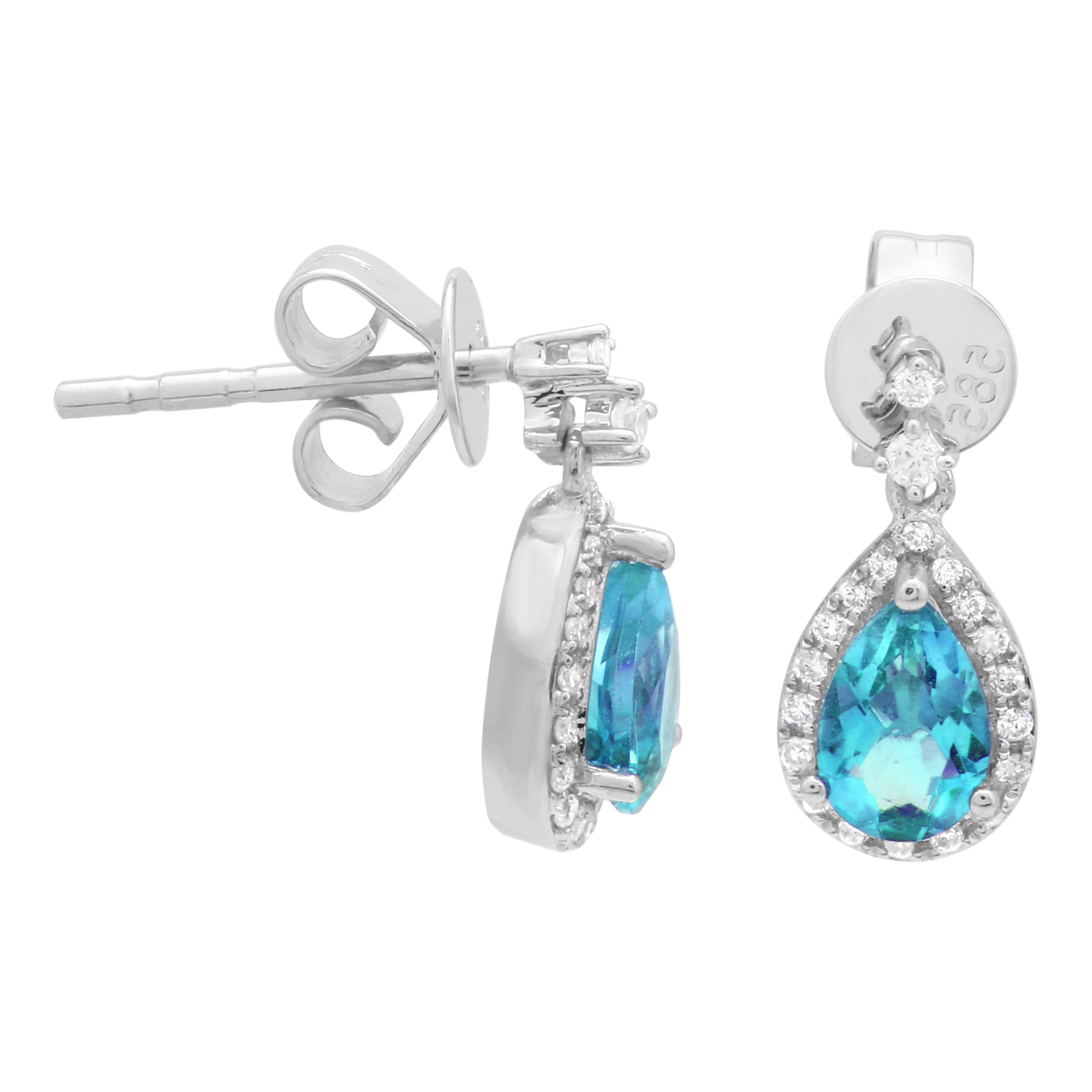 Pear Topaz Drop Studs.