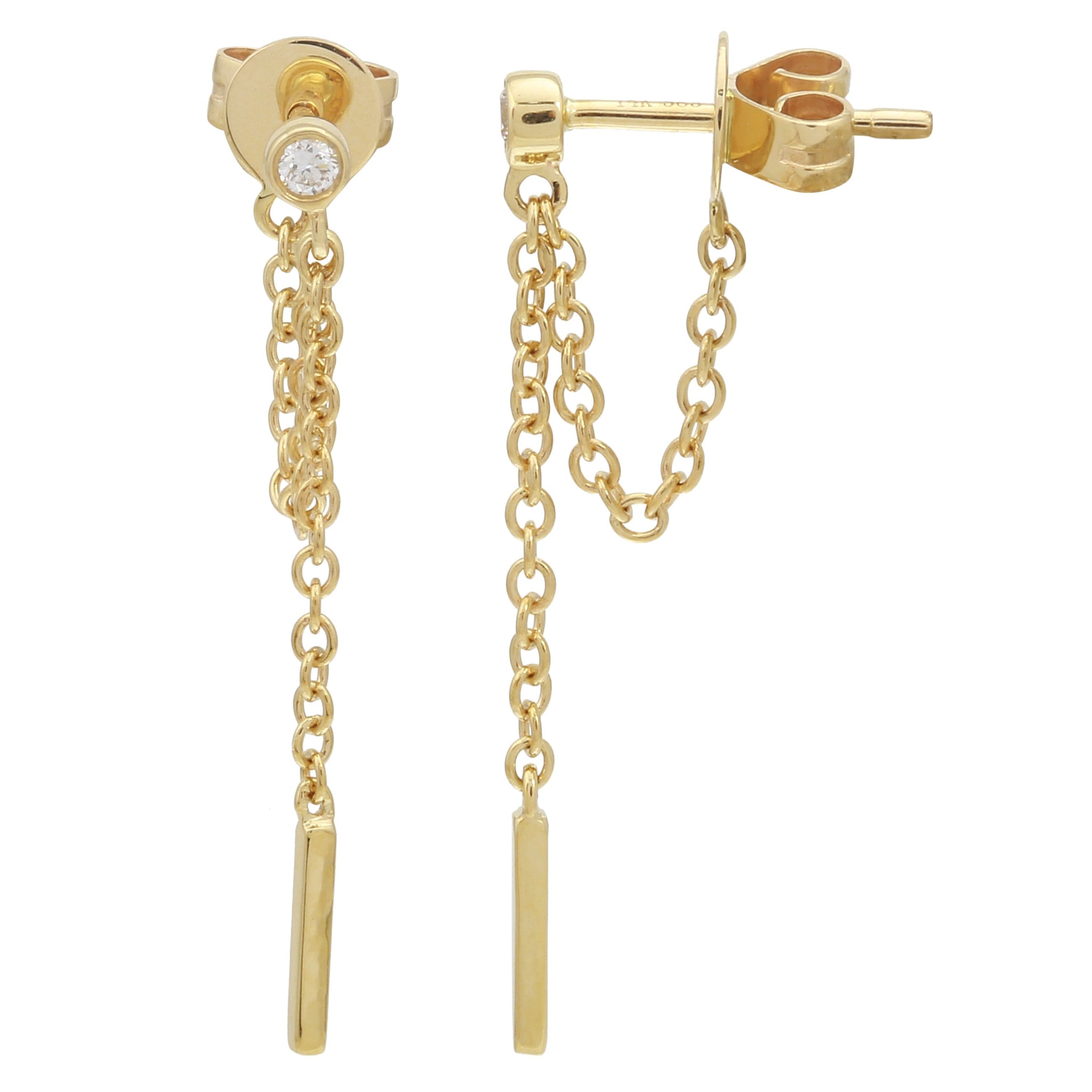 Dangle Link Chain Studs.