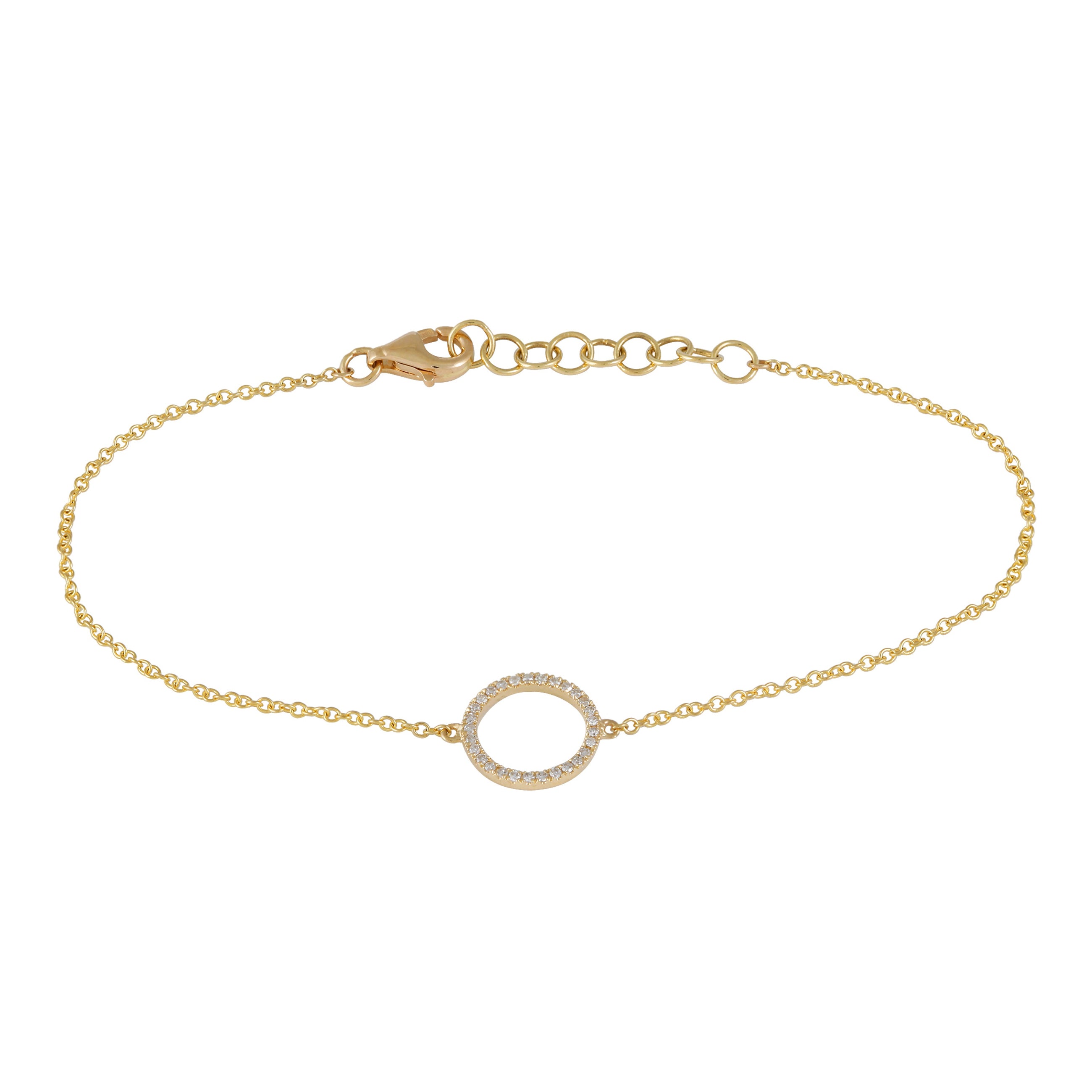 Open Circle Charm Link Bracelet.