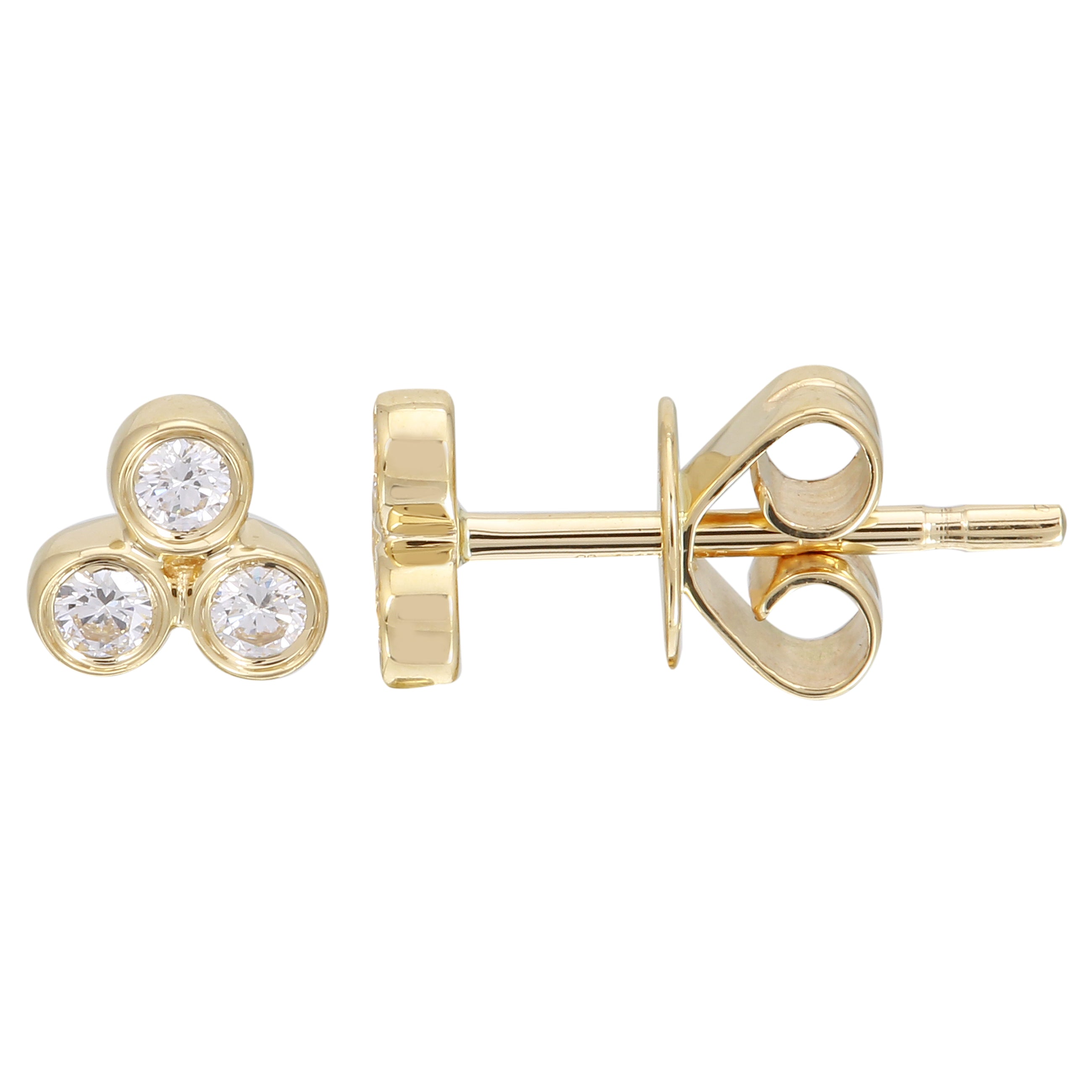 Bezel Trio Stud Earrings.