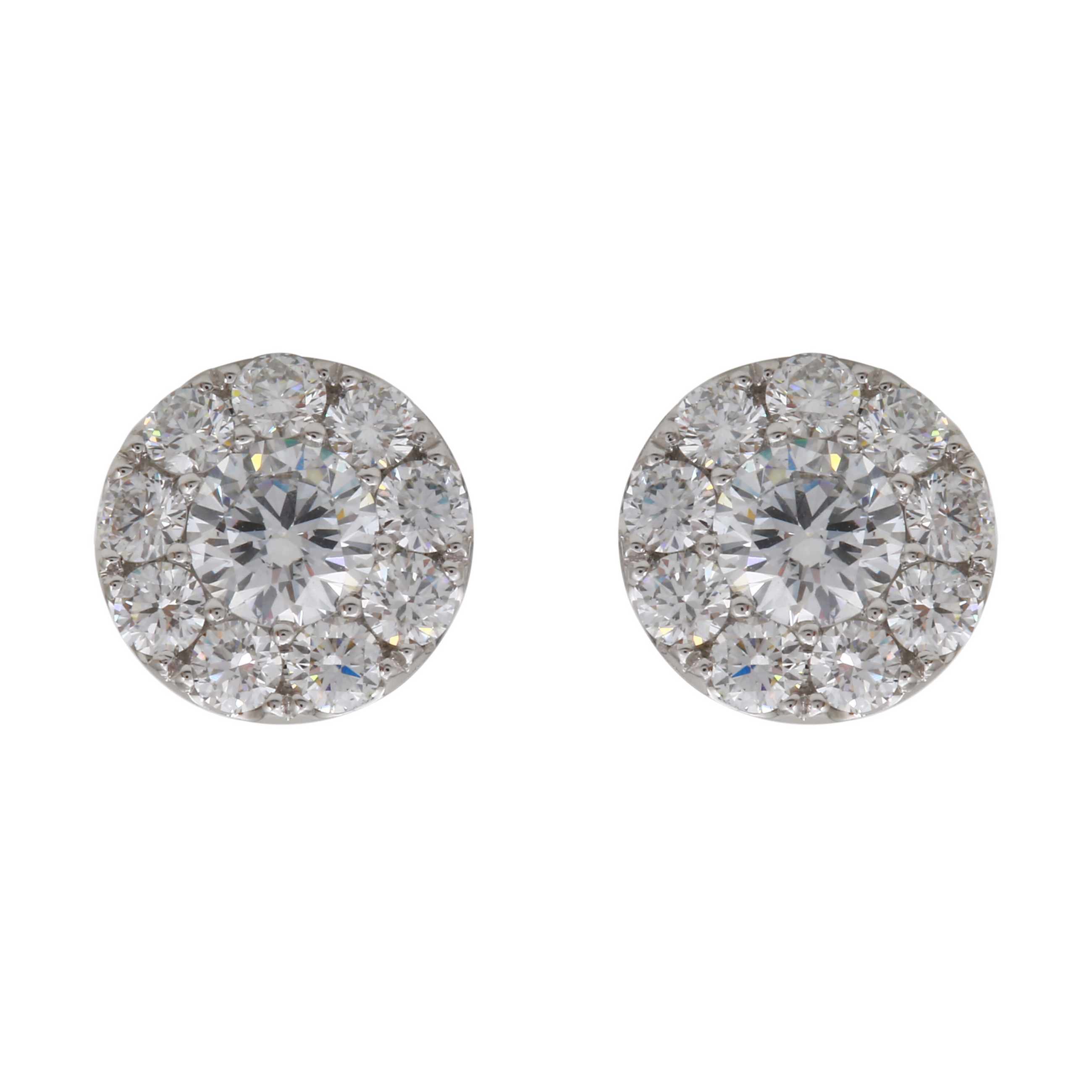 Diamond Halo Stud Earrings.