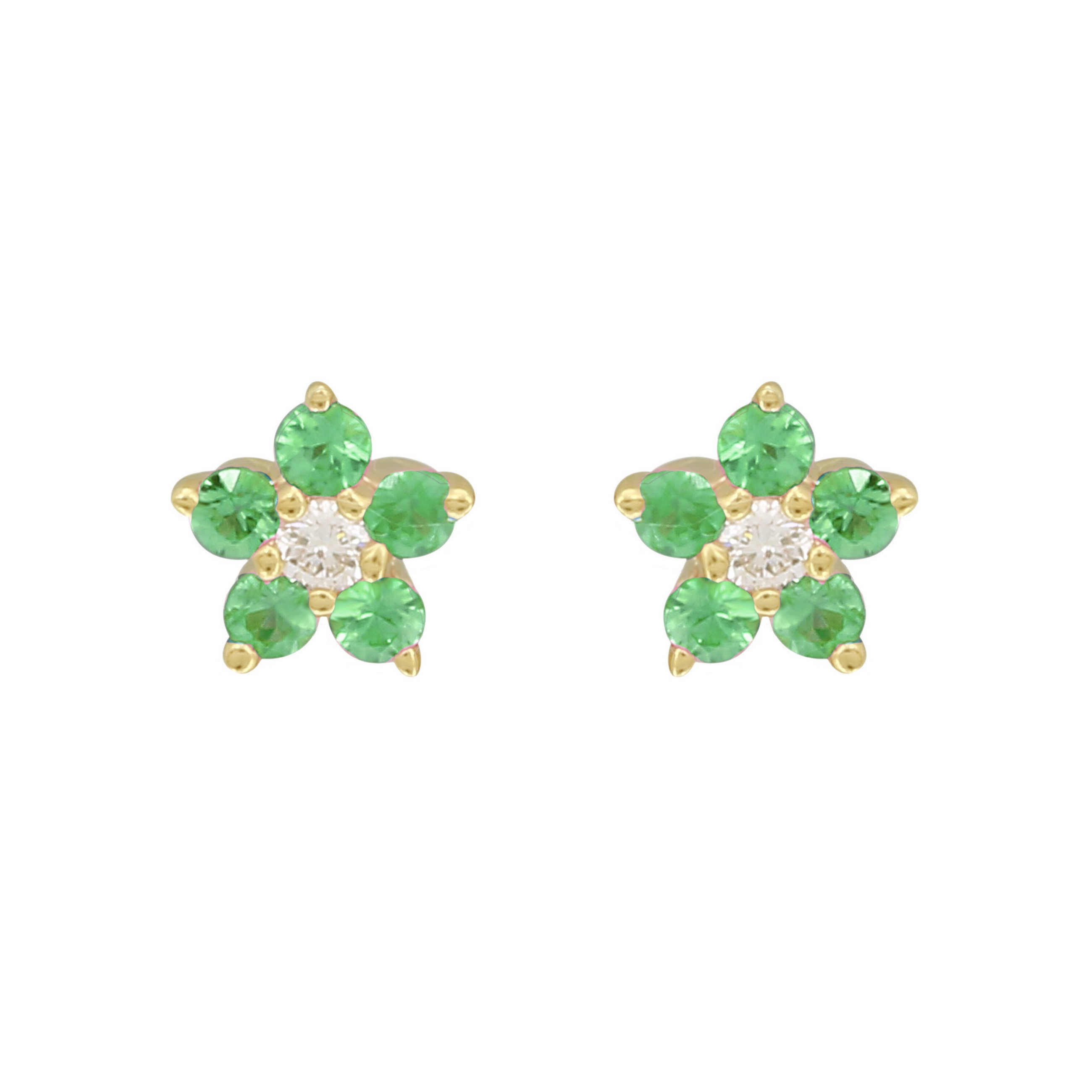 Gemstone Flower Studs.