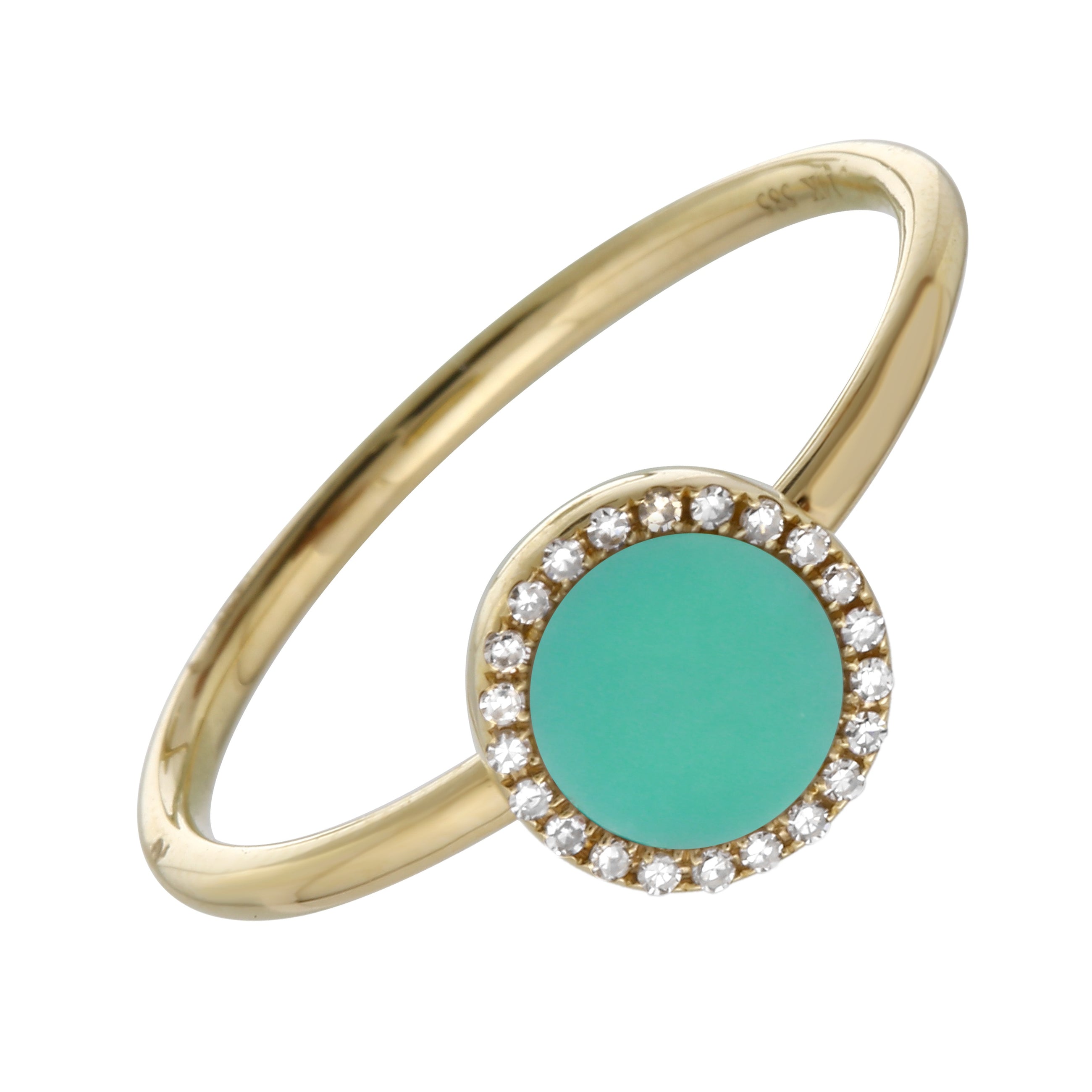 Turquoise Diamond Halo Ring.