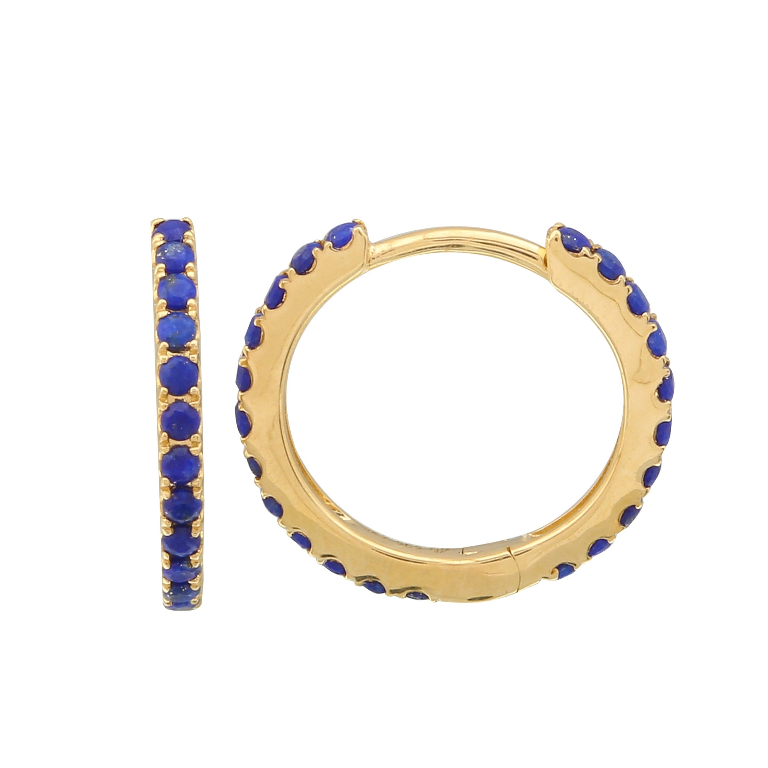 Lapis Huggie Hoops 13mm.