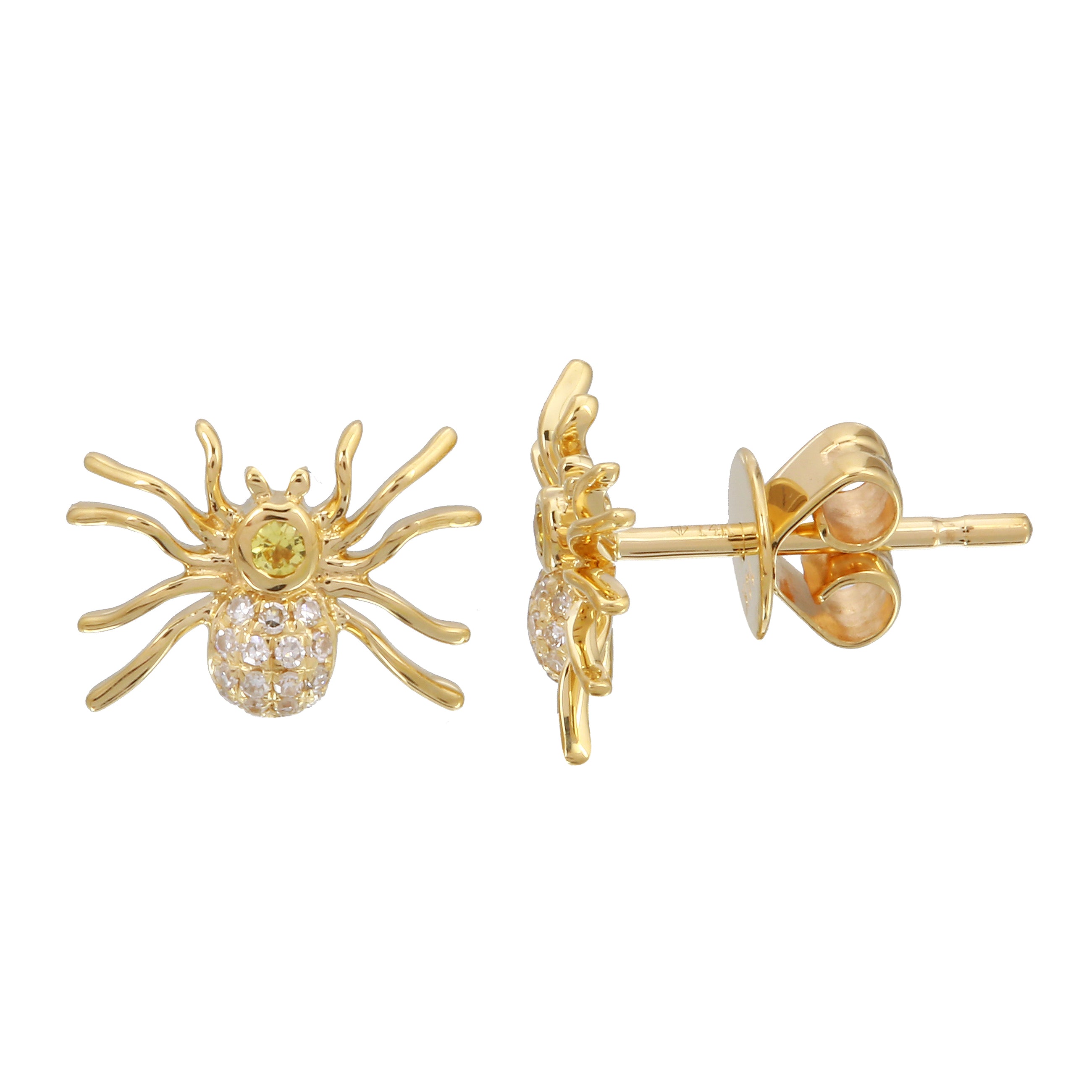 Yellow Spider Earrings.