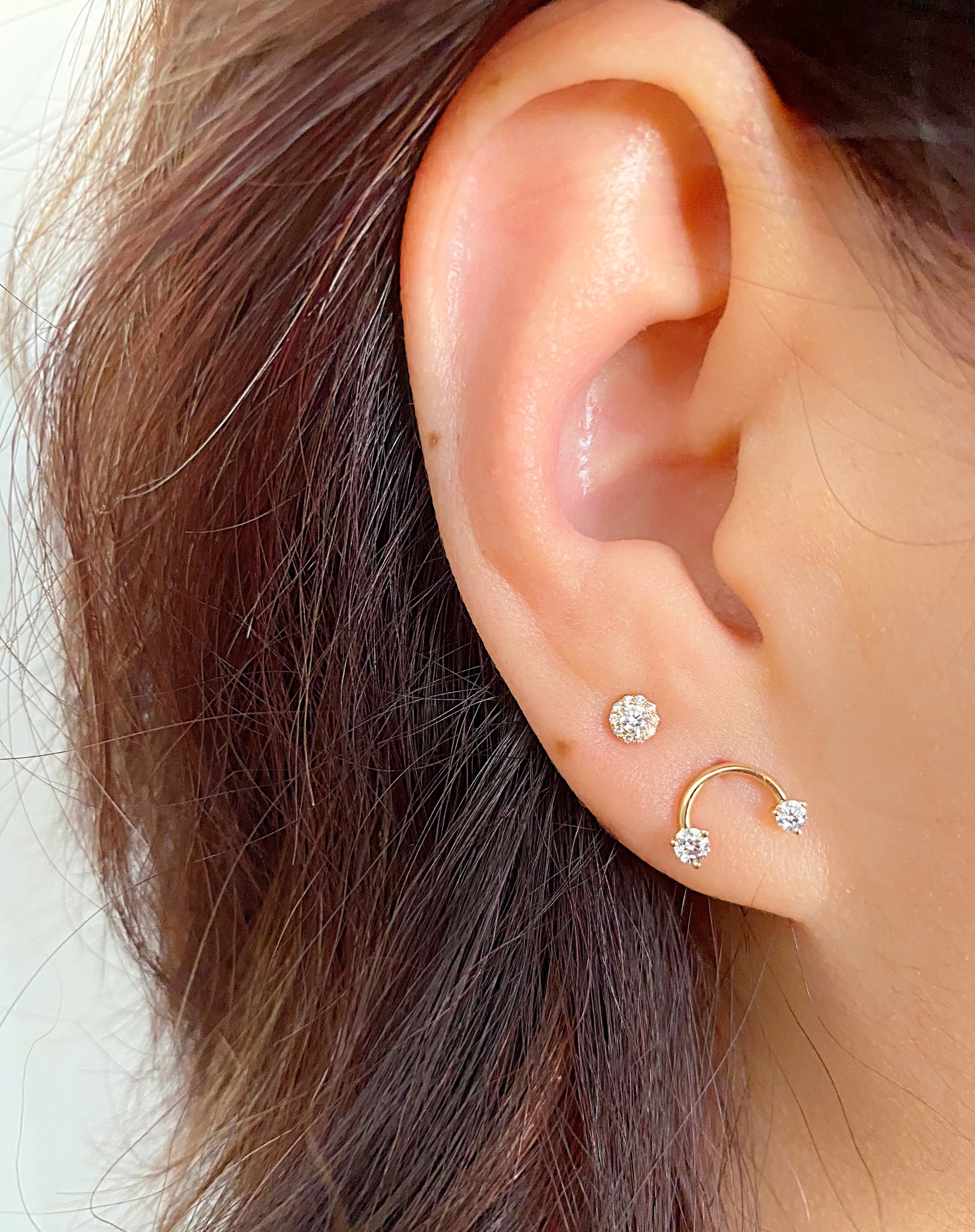 Lab Diamond Curve Studs.