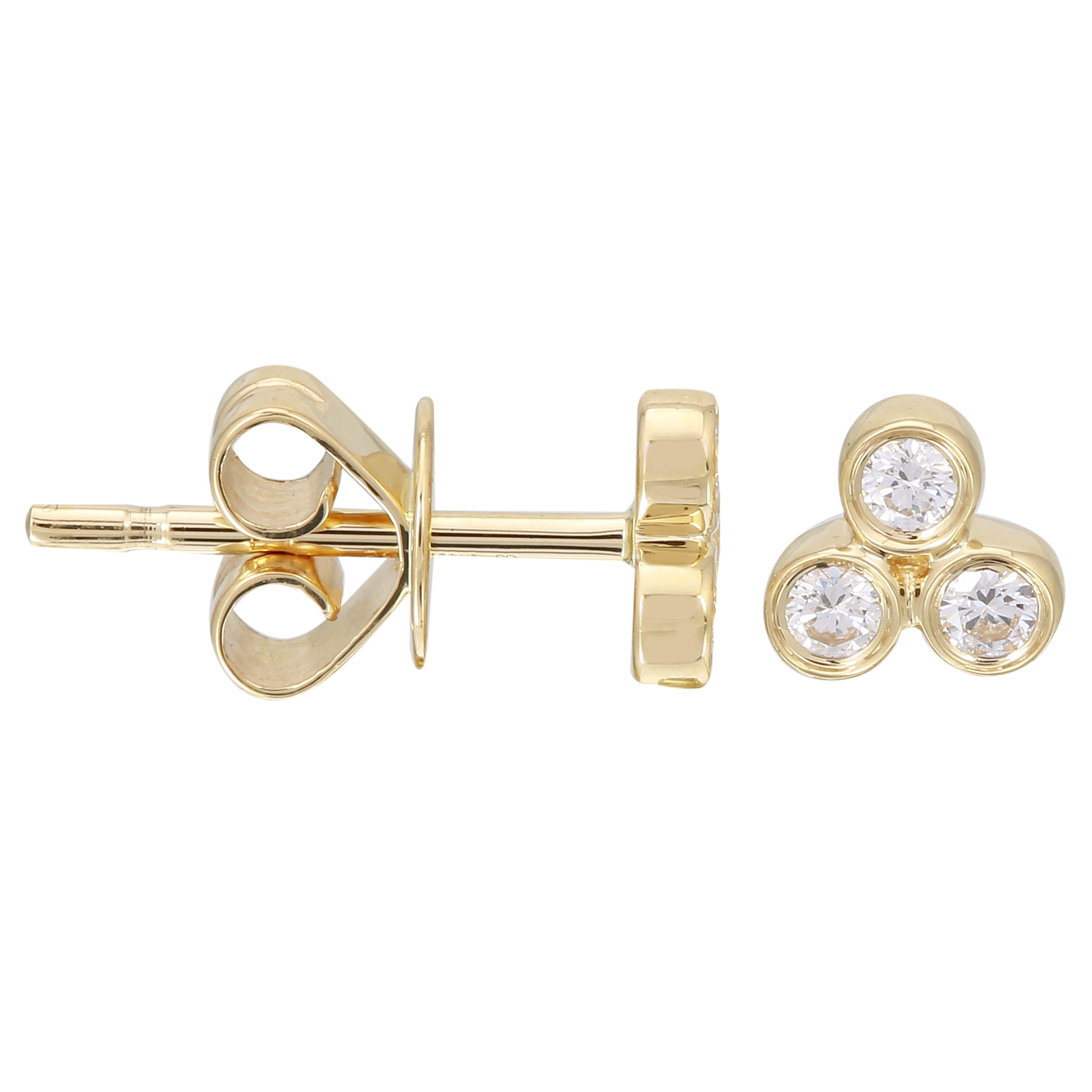 Bezel Trio Stud Earrings.