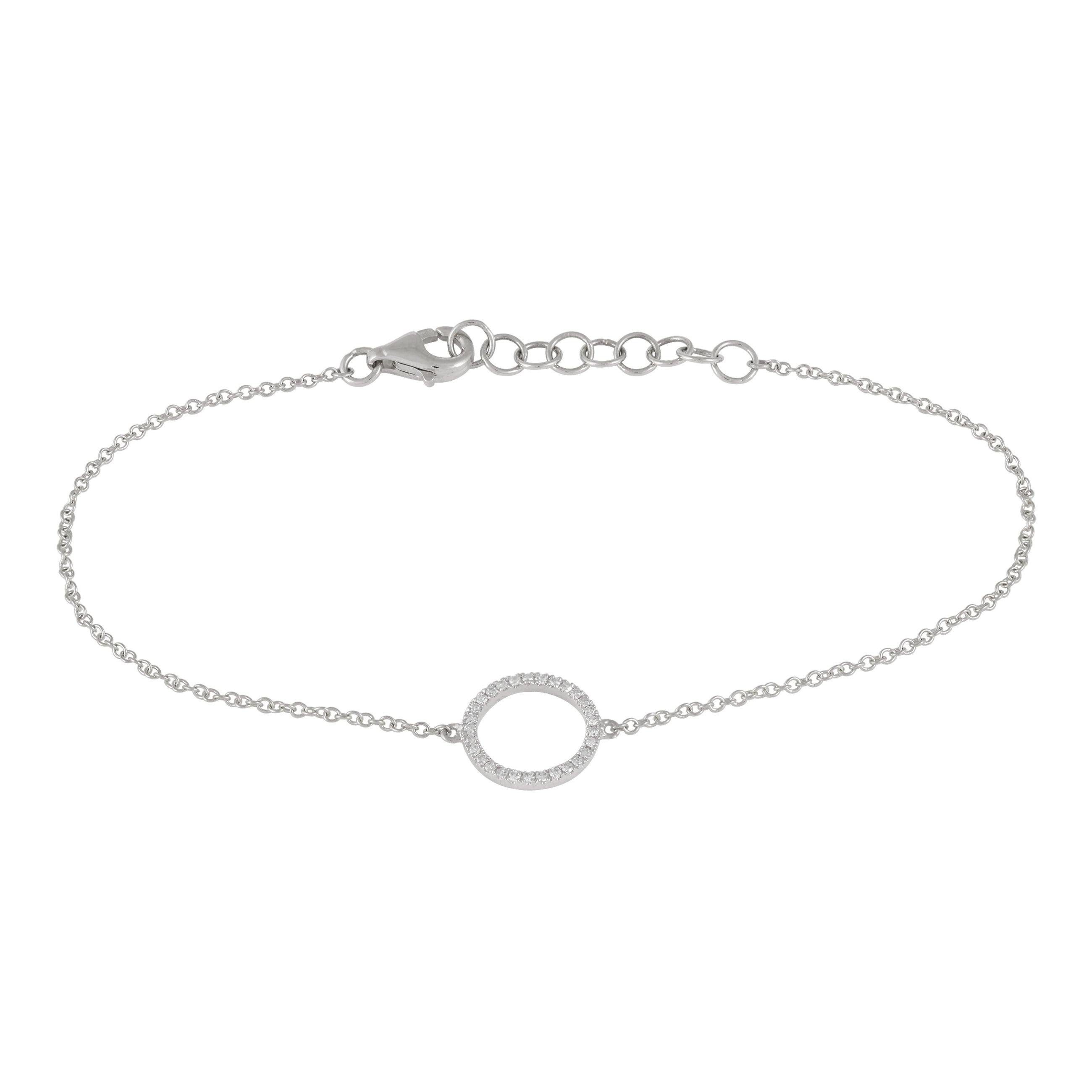 Open Circle Charm Link Bracelet.