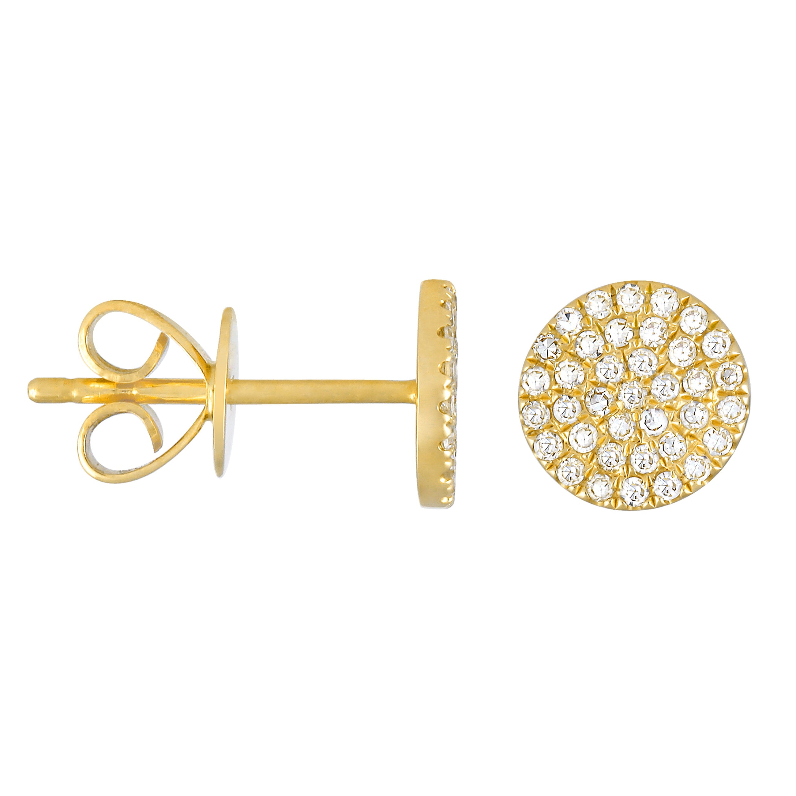 Disc Stud Earrings.