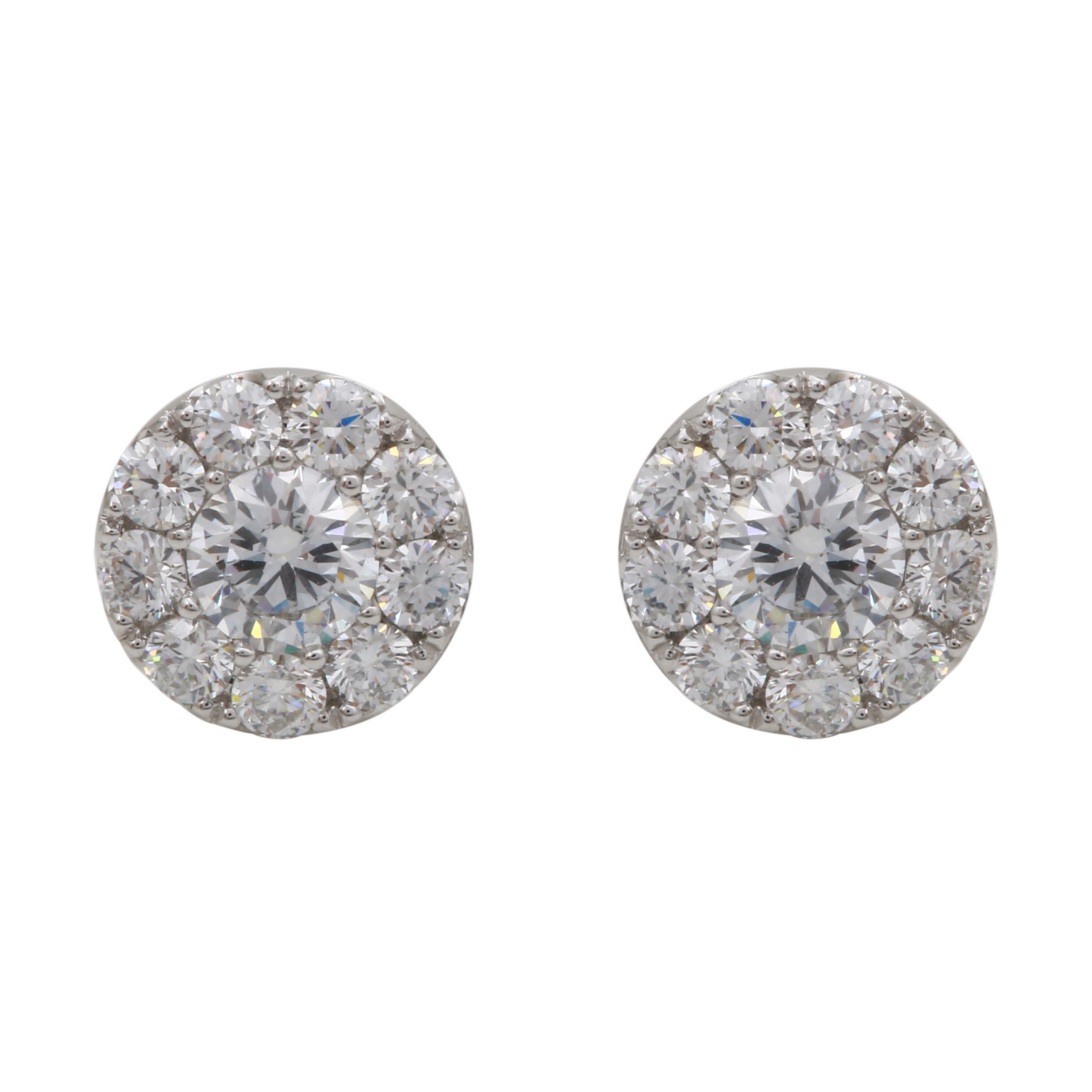 Diamond Halo Stud Earrings.