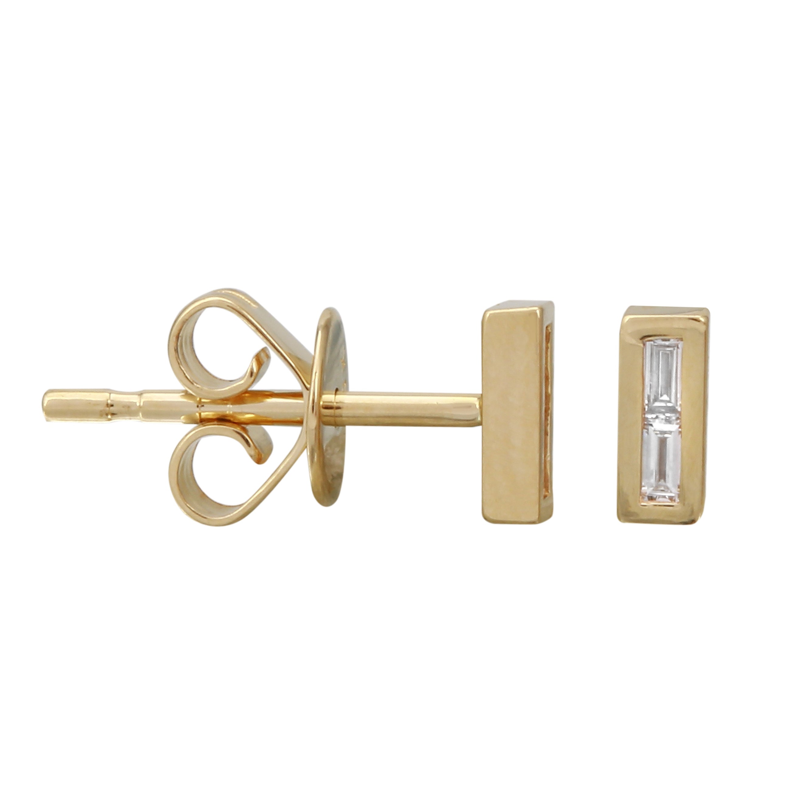 Mini Baguette Bar Earrings.