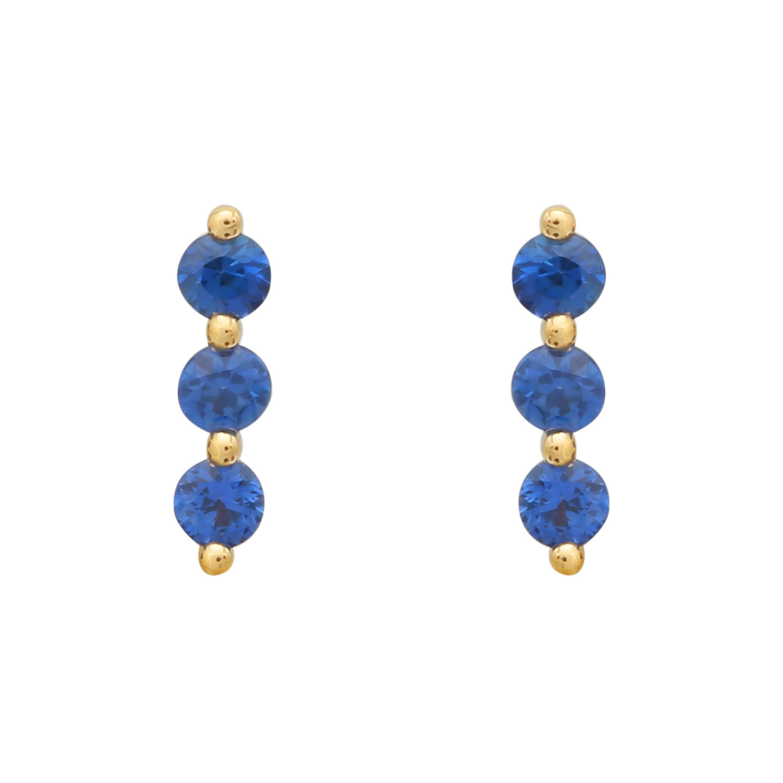 Sapphire Trio Pin Studs.