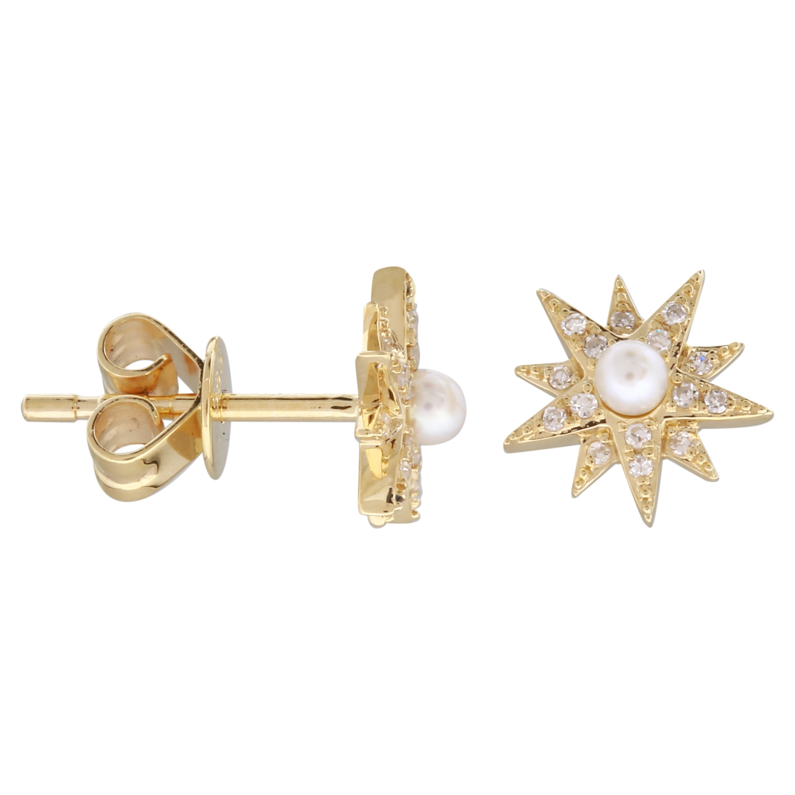 Pearl Pave Sparkle Stud Earrings.