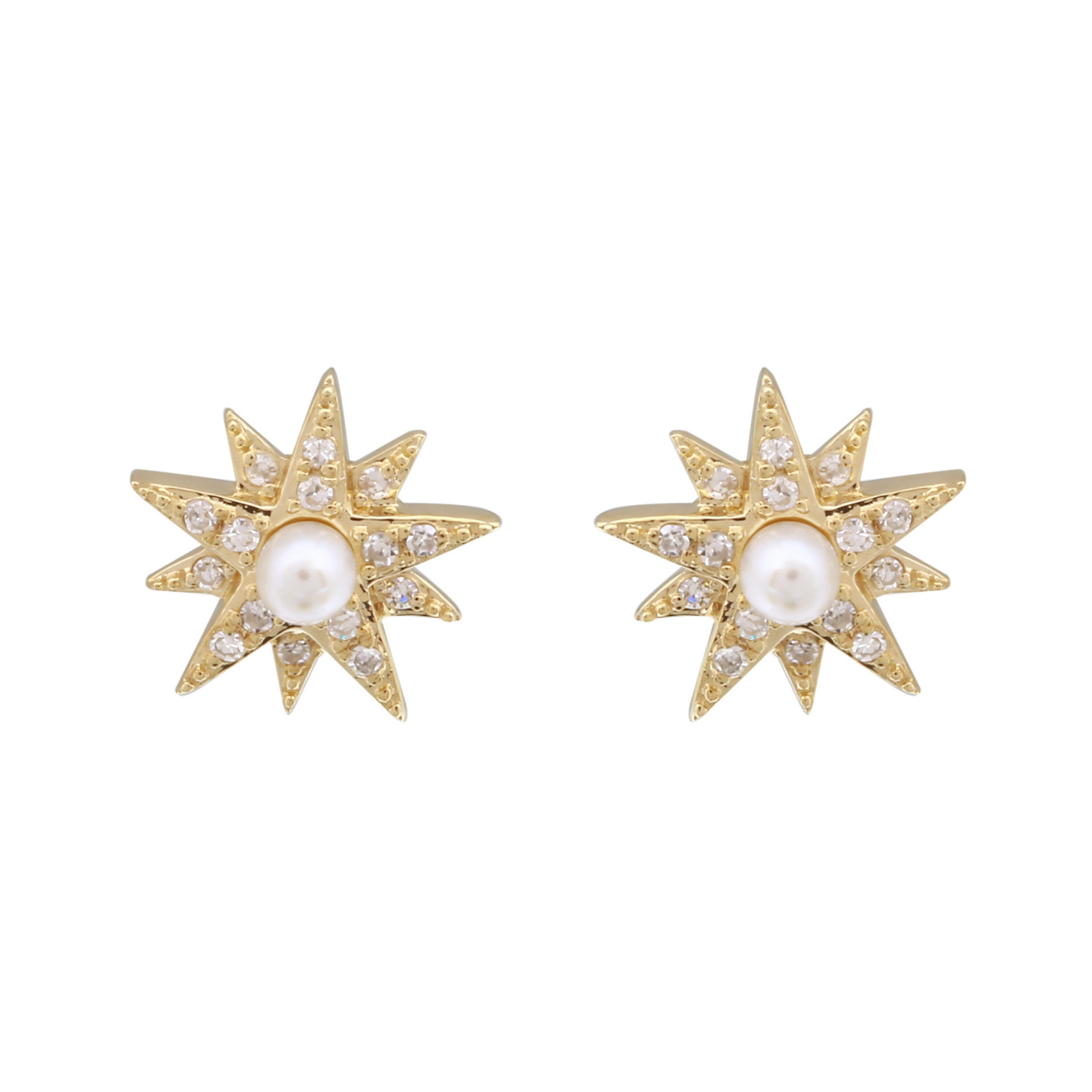 Pearl Pave Sparkle Stud Earrings.