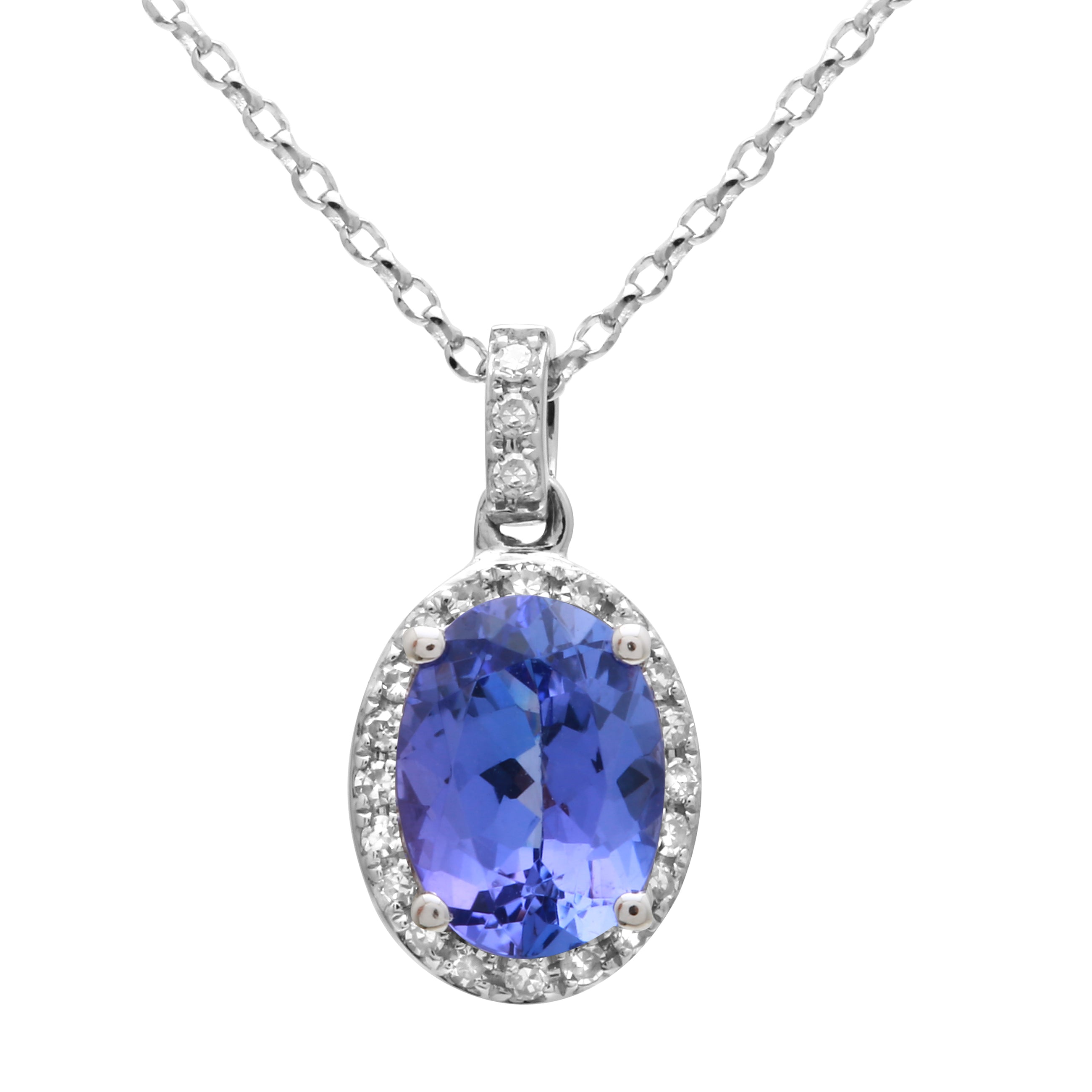 Blue Tanzanite Oval Necklace.