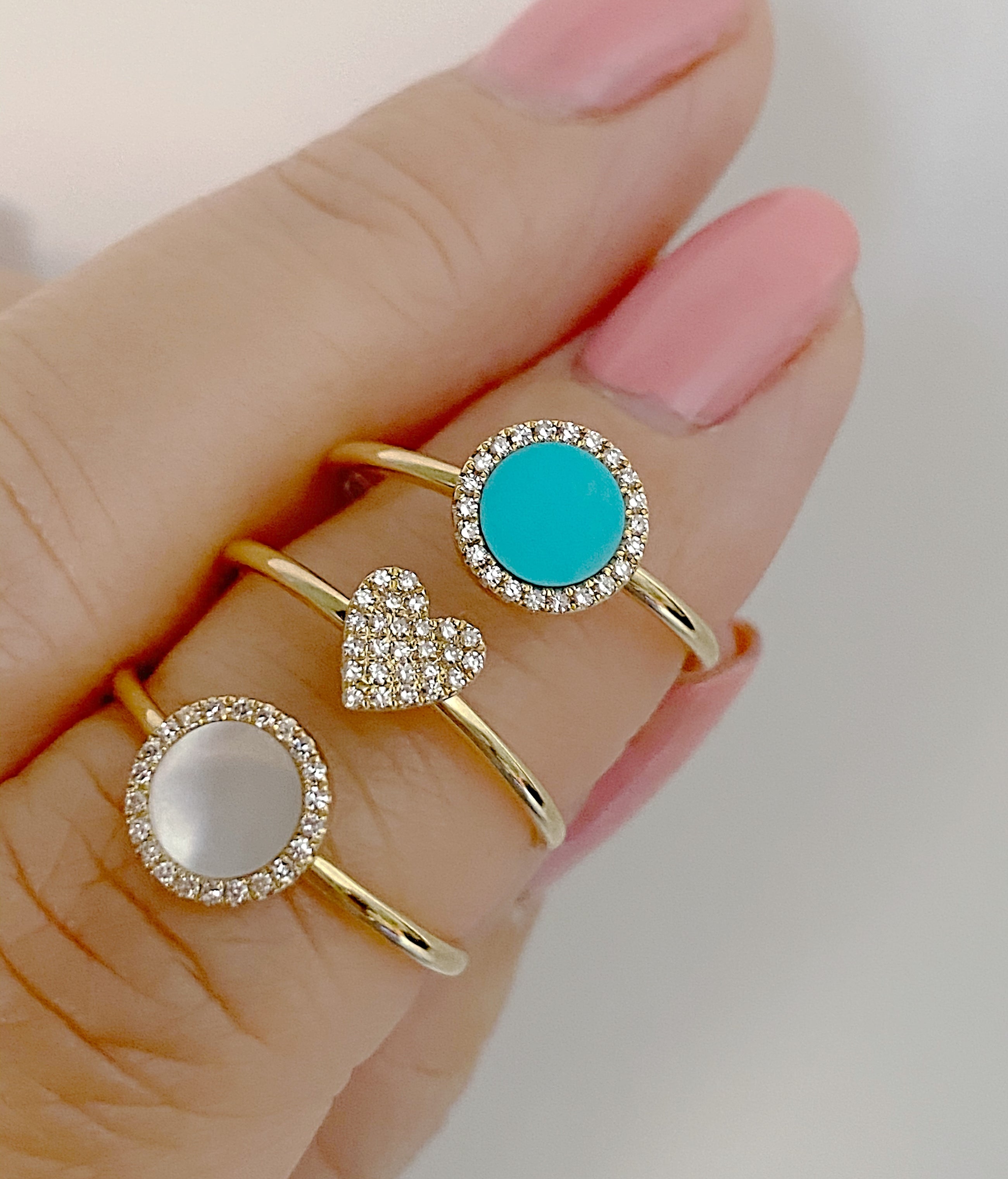 Turquoise Diamond Halo Ring.