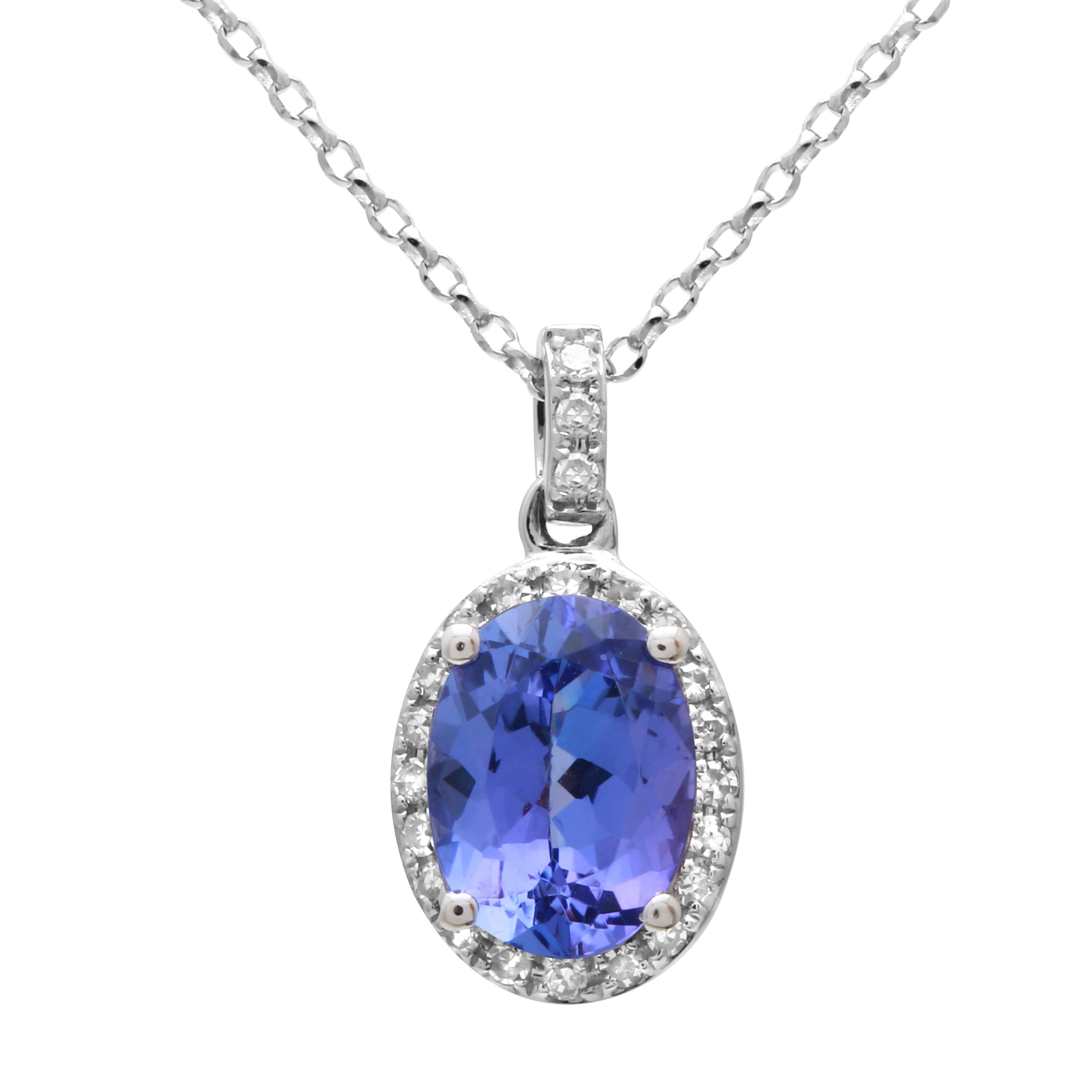 Blue Tanzanite Oval Necklace.