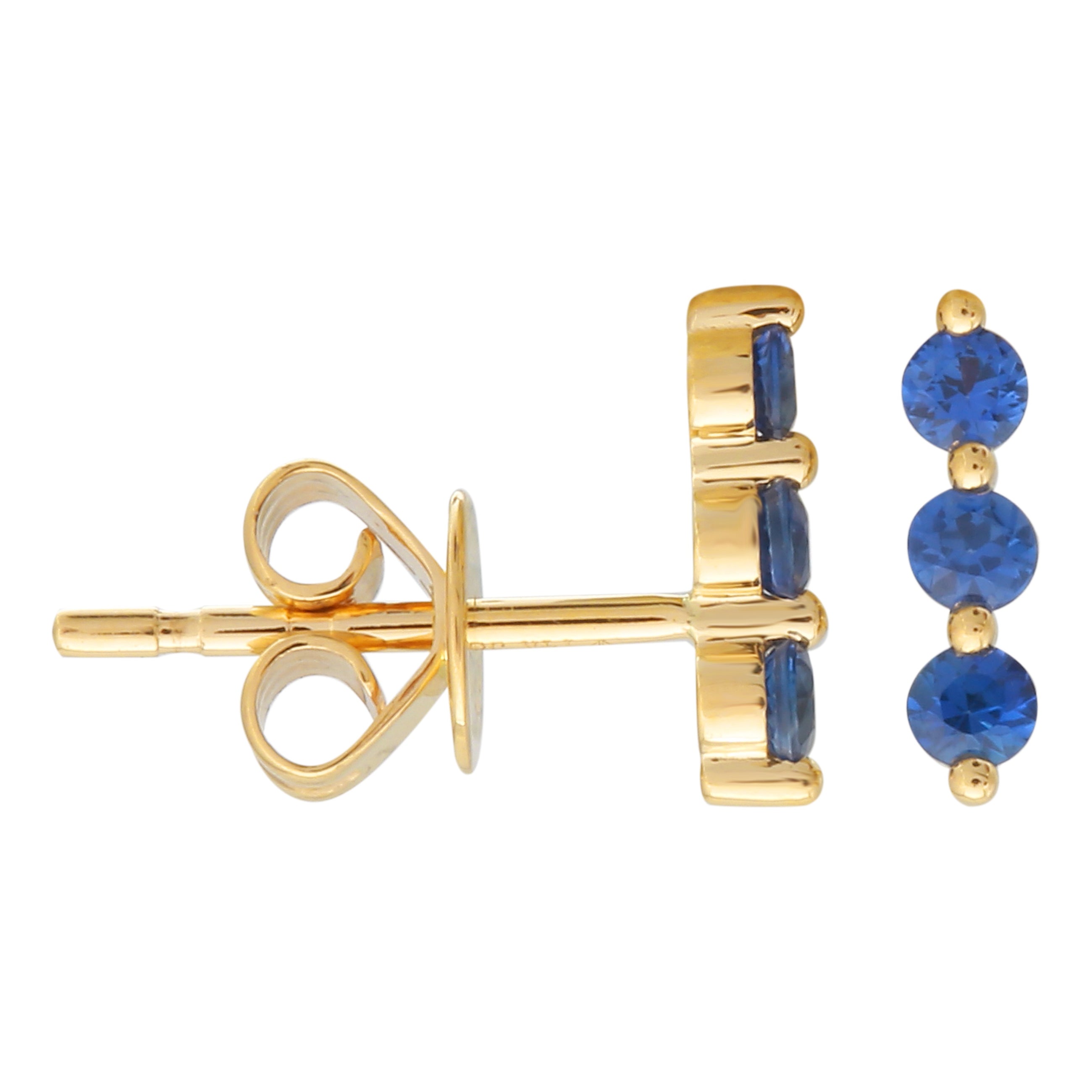 Sapphire Trio Pin Studs.
