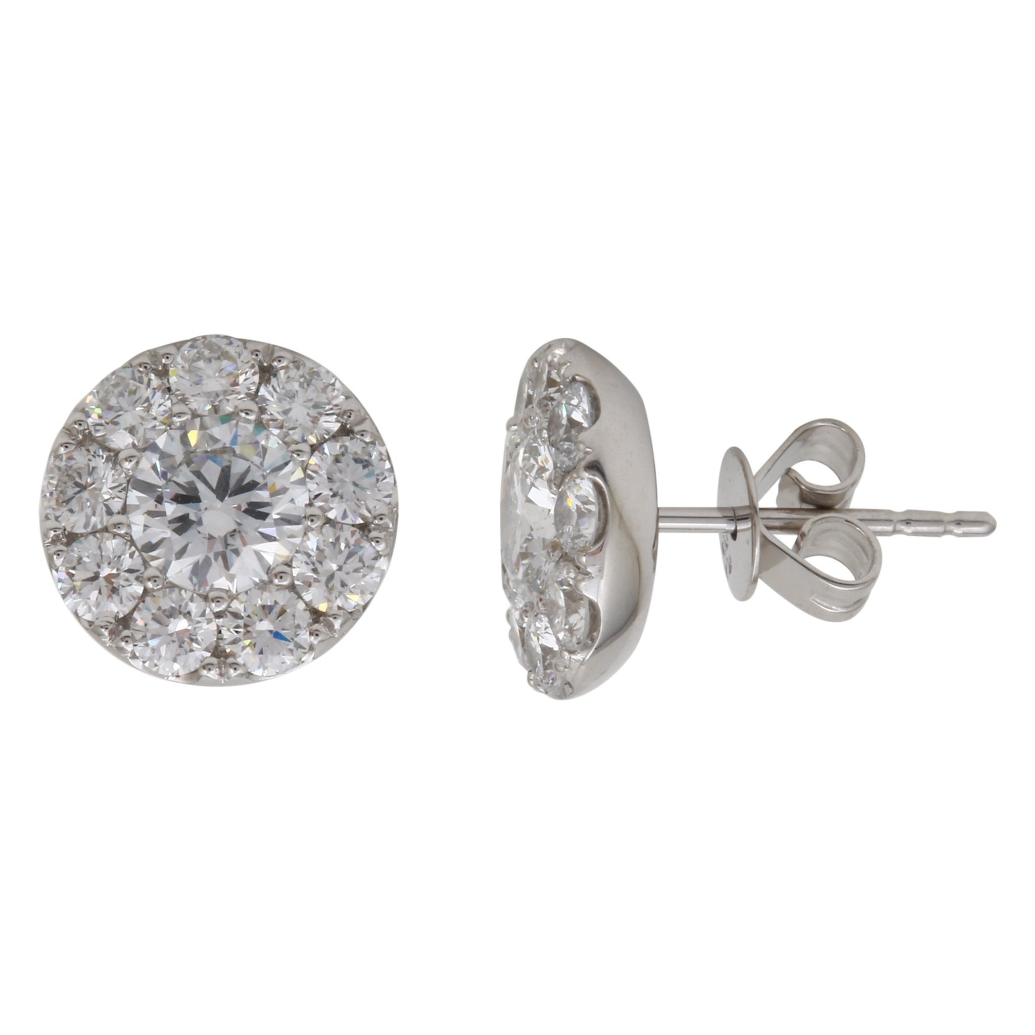 Diamond Halo Stud Earrings.